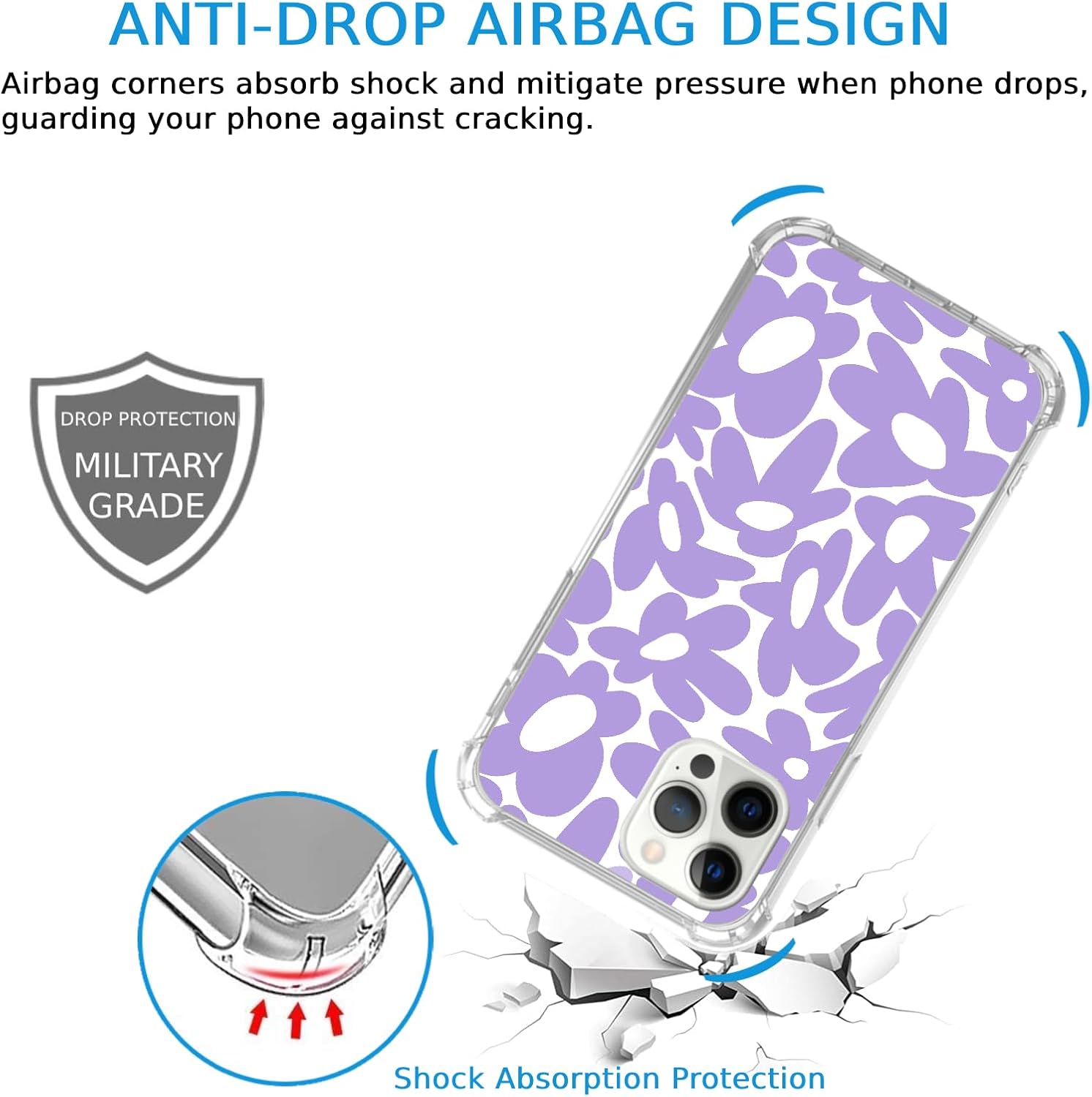 Mabluworqe Funda para iPhone 13 Pro, diseño de margaritas fundibles estéticas para iPhone 13 Pro, funda de TPU para iPhone 13 Pro, funda de TPU para