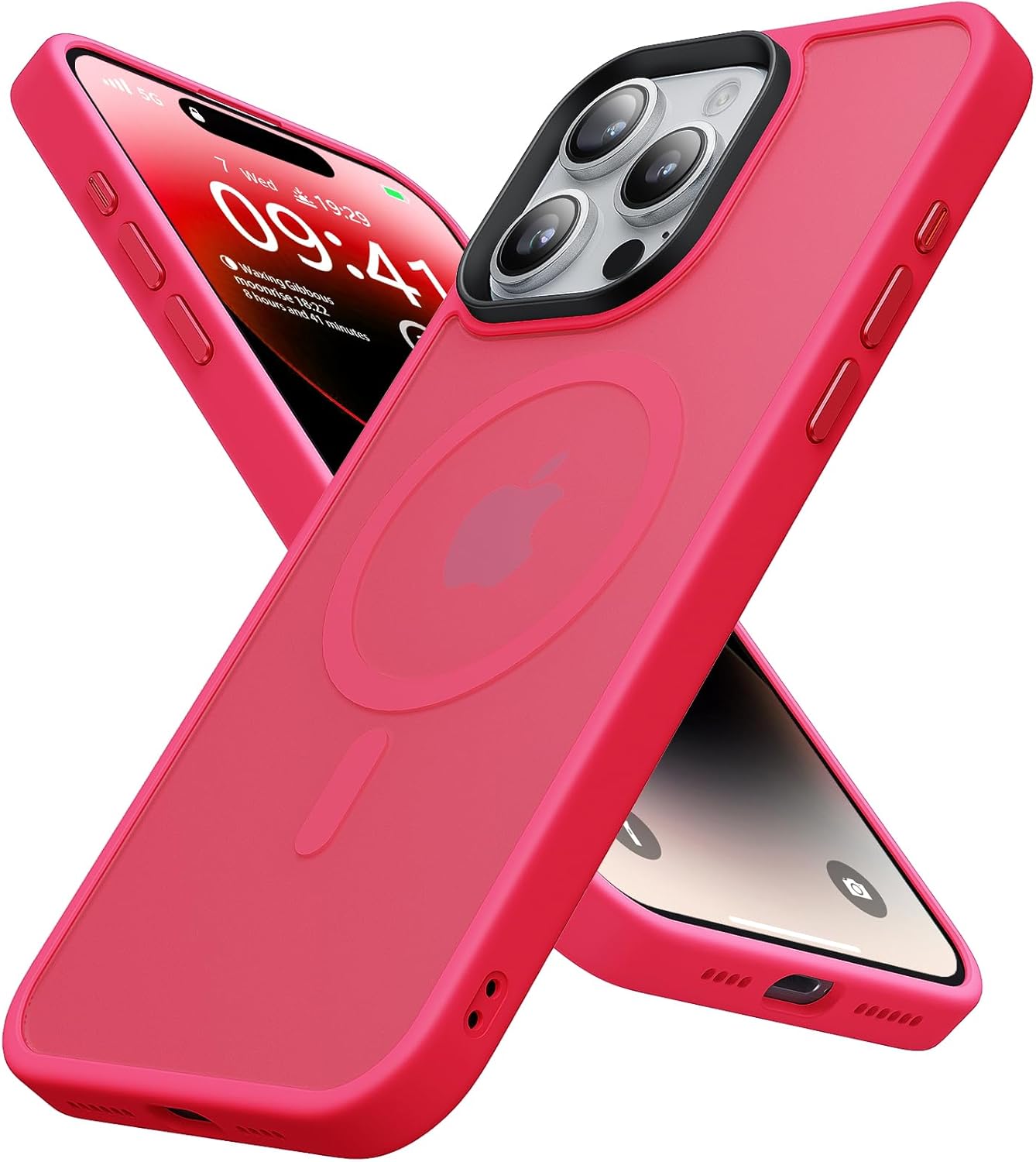 Funda para iPhone 14 Pro Max, protección contra caídas de grado militar, compatible con MagSafe, fuerte magnético a prueba de golpes, translúcido,