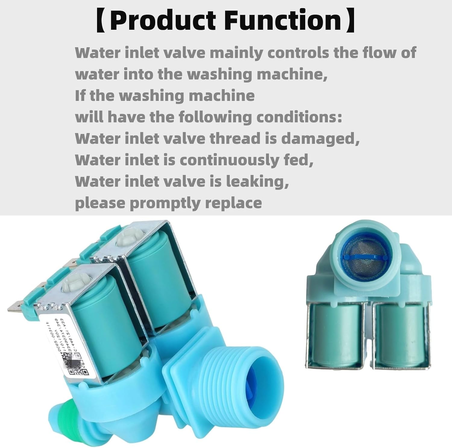 DC62-00311F Válvula de entrada de agua compatible con lavadora Samsung, reemplaza los recambios de la válvula electromagnética WA40J3000AW,
