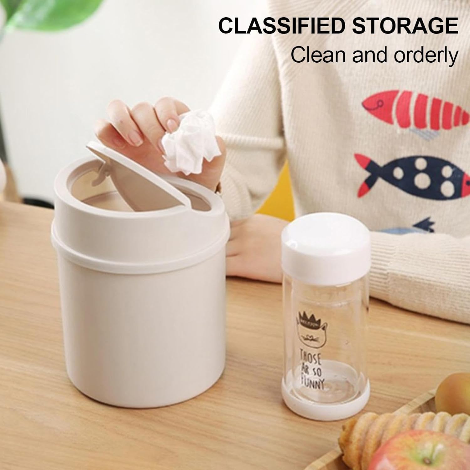 Basurero de cocina, cesta de basura de mesa con tapa, cubo de basura multifuncional para restaurante, pequeño cubo de basura para baño, cubo de