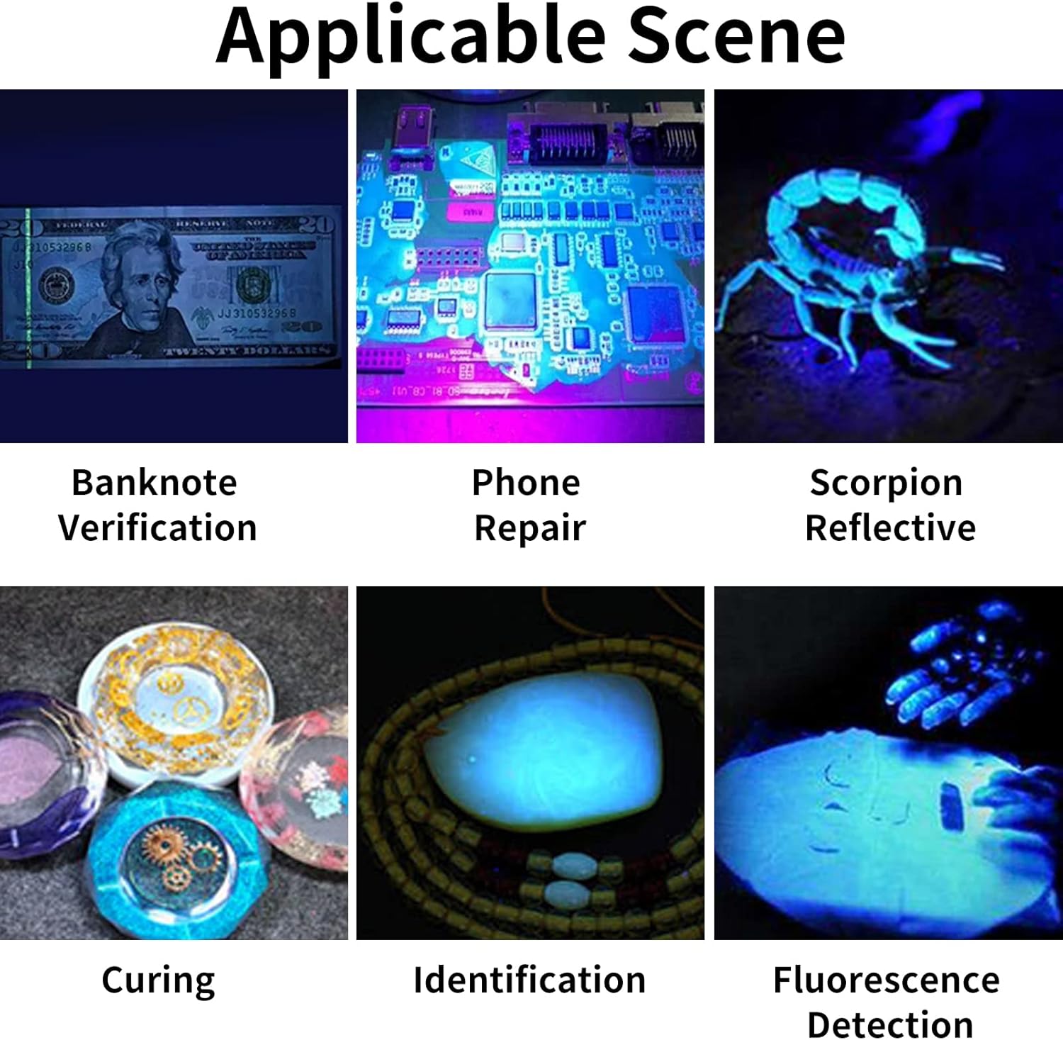 GOWENIC Lámpara LED UV, lámpara de curado de pegamento UV portátil USB, cuello de cisne, luz ultravioleta con clip para uñas de gel, reparación de