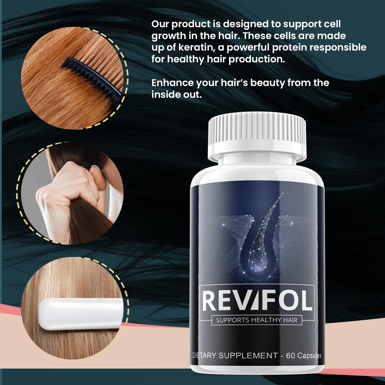 Revifol Suplemento para el crecimiento del cabello para la pérdida del cabello (1 paquete)