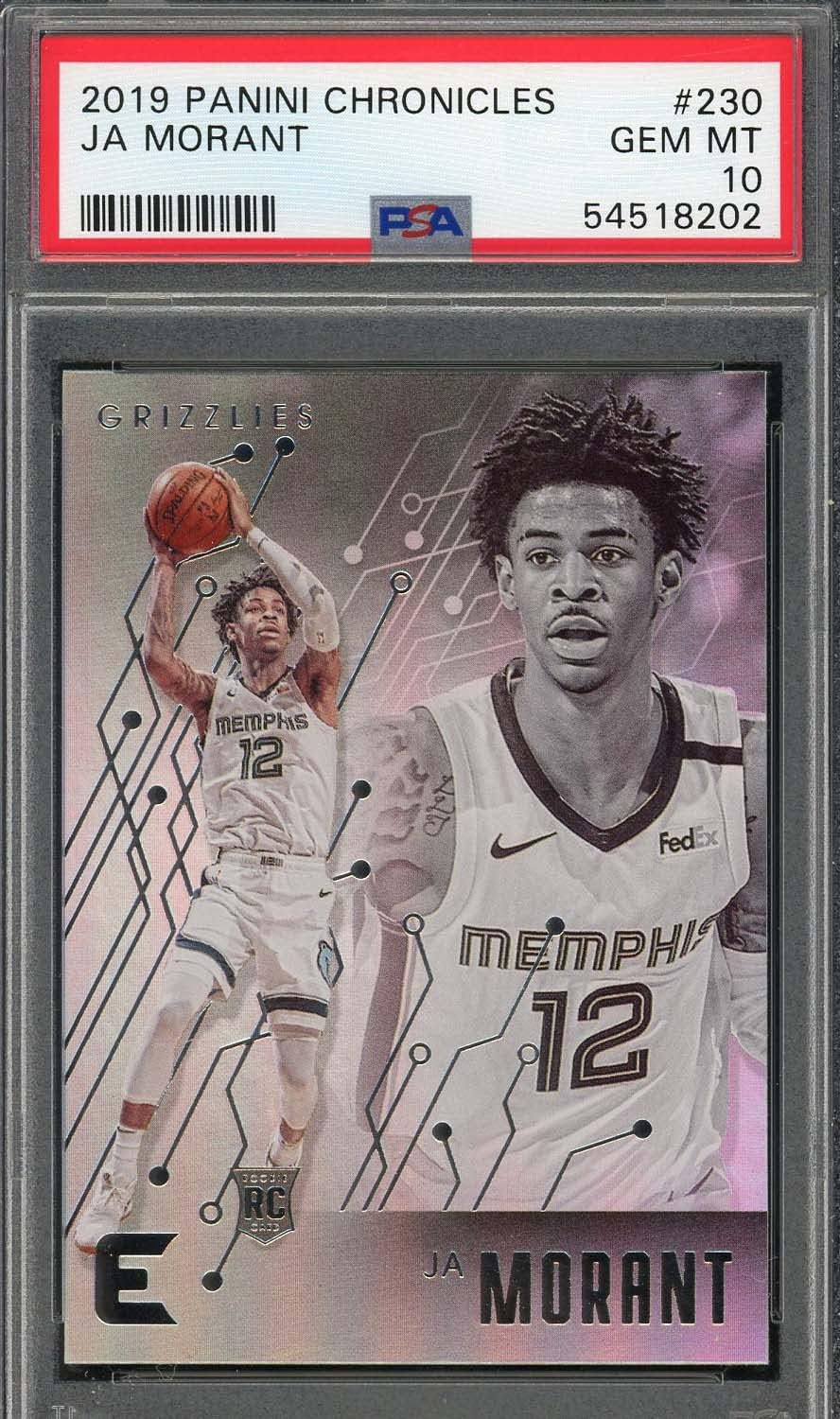 Ja Morant 2019 Panini Chronicles Basketball Rookie Card RC #230 Graded PSA 10