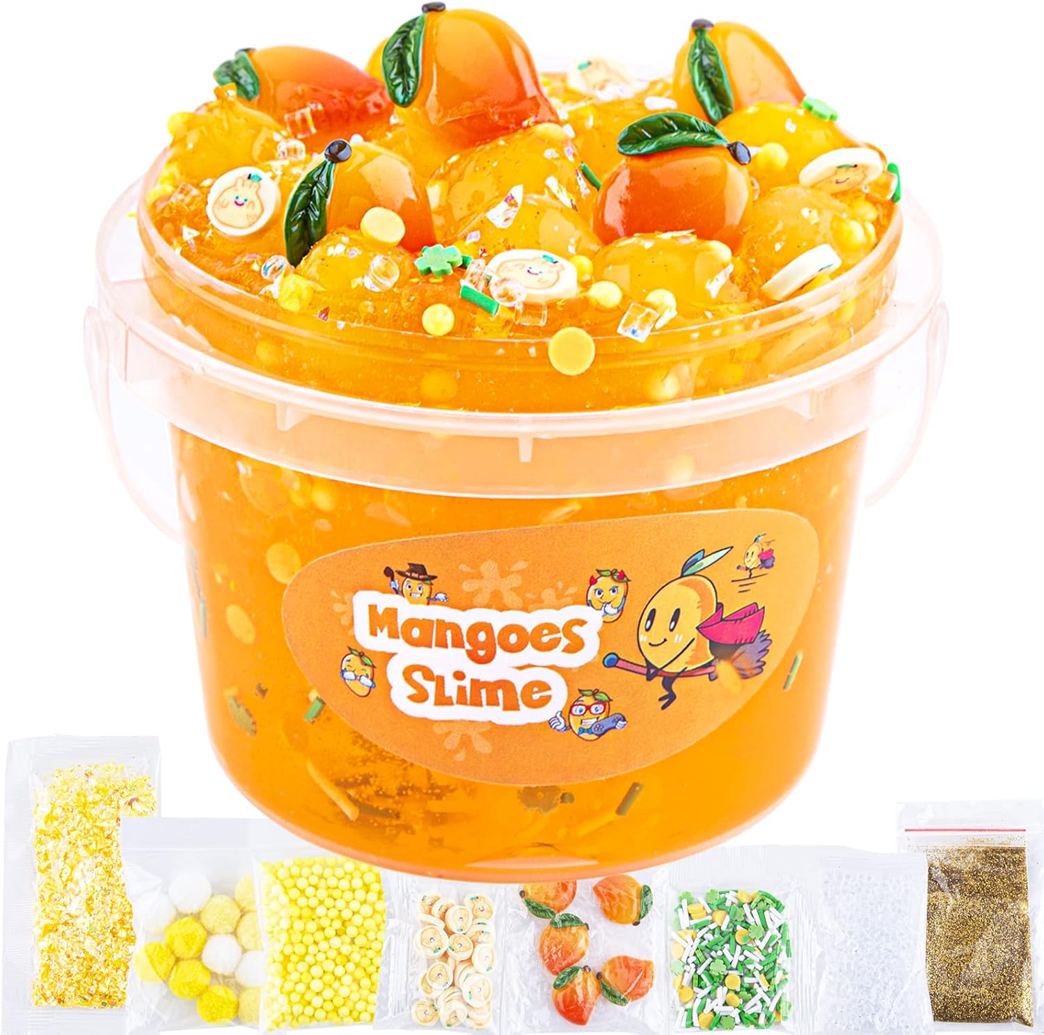 Clear Slime, kit de slime crujiente con 8 complementos, ideal para aliviar el estrés, recuerdo de fiesta para niños, cumpleaños, Navidad, Año Nuevo,