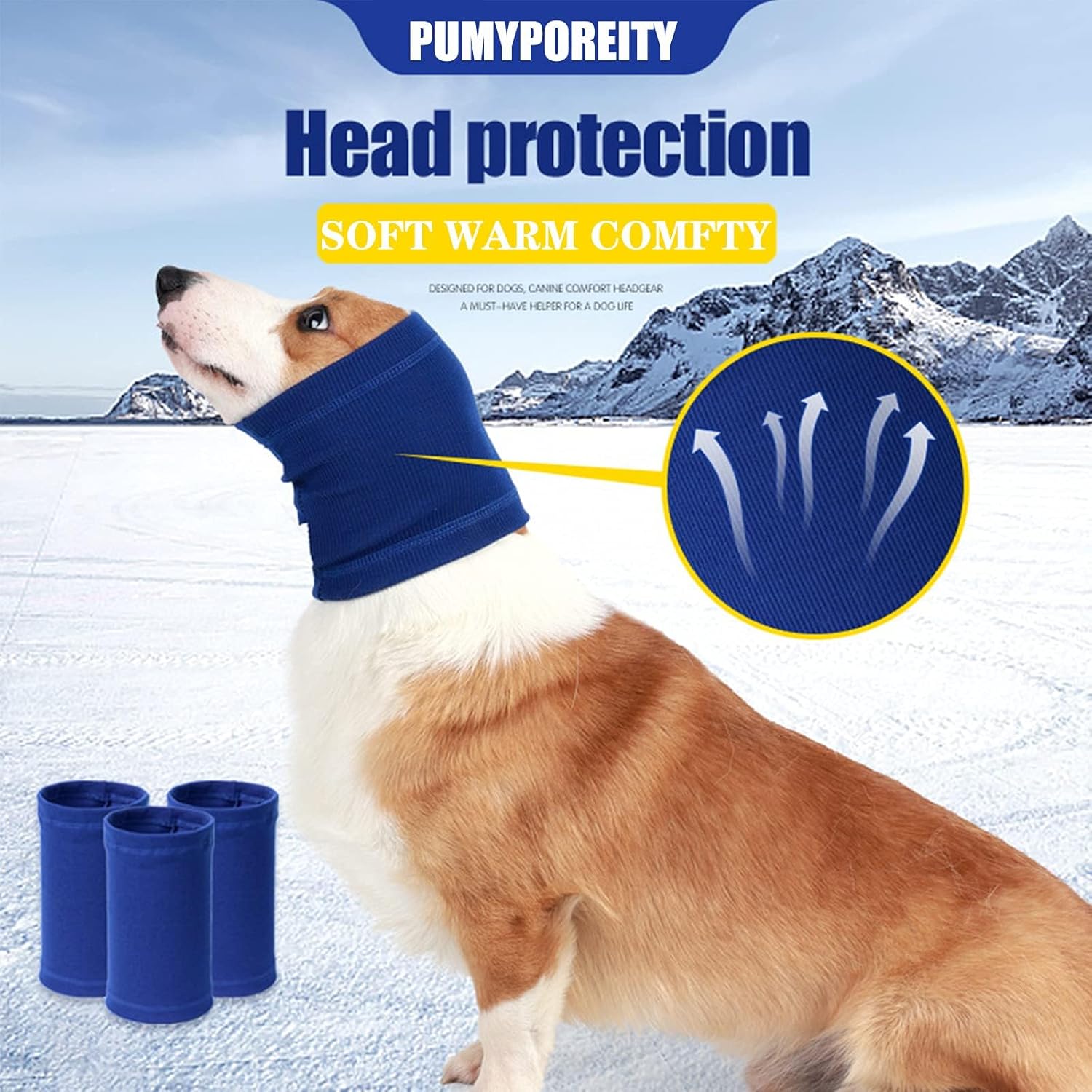PUMYPOREITY Cubierta calmante para orejas de perro, protección contra el ruido, protección de oídos para el alivio de la ansiedad, capucha calmante
