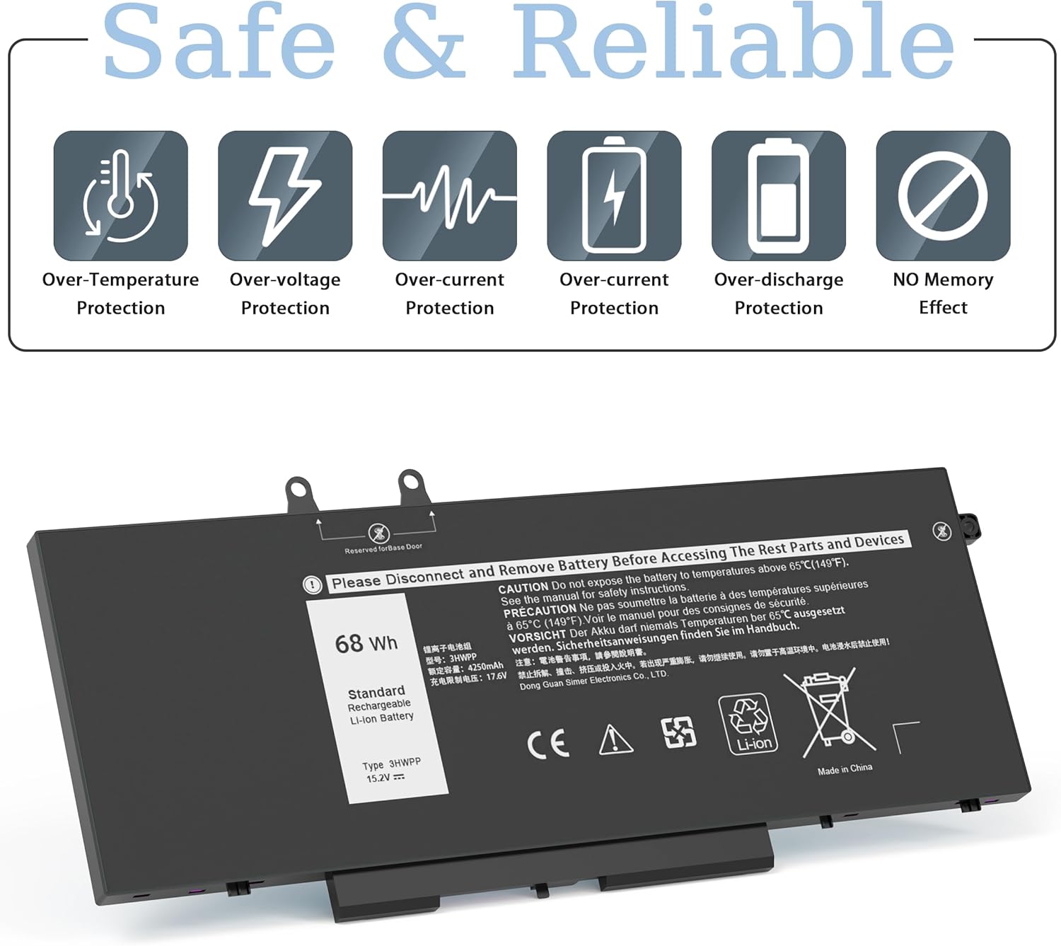 Batería de repuesto para laptop Inspiron 7706 2 en 1, 17 75007506 2 en 1, color negro Dell Latitude 5401 5410 5411 5501 5510 5511 Precision 3541