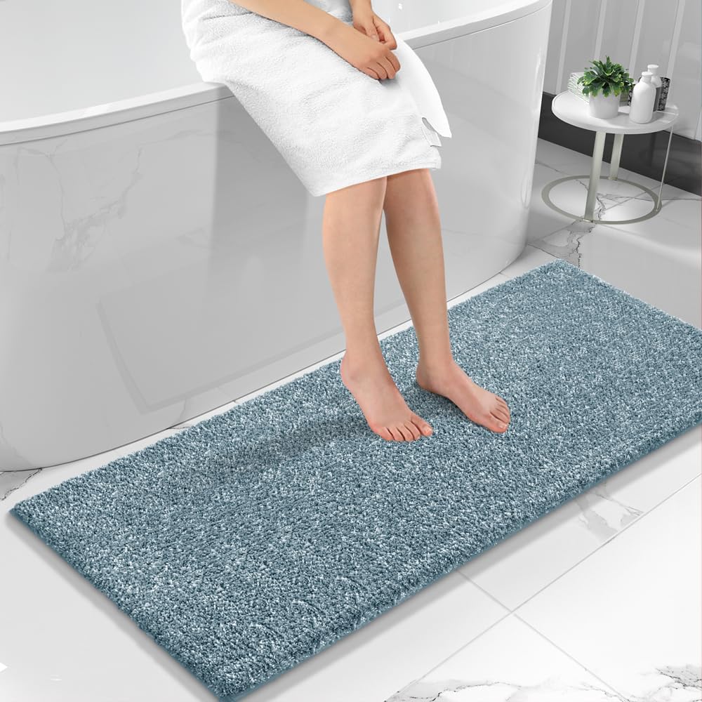 Yimobra Alfombras de baño, extra suaves y cómodas, antideslizantes, absorbentes de agua y gruesas, lavables a máquina, alfombras peludas para duchas