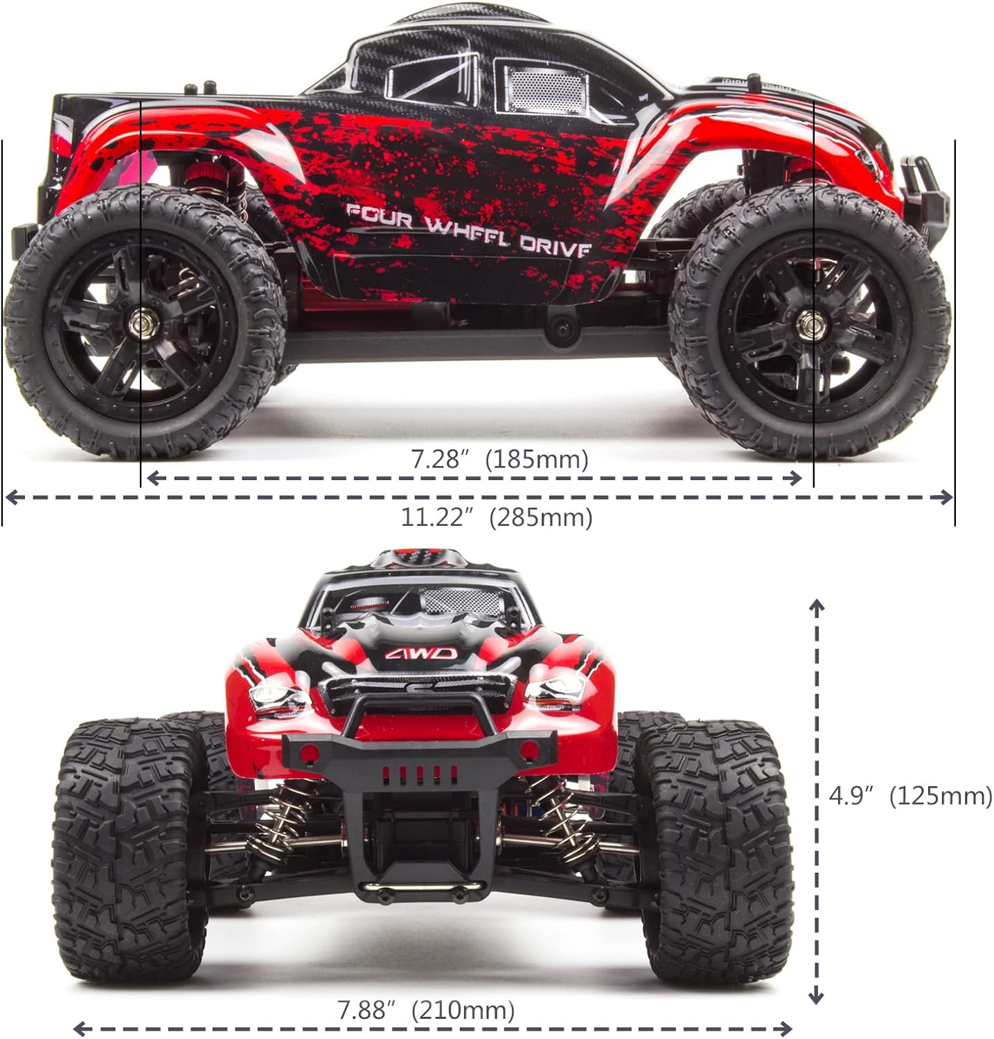 Cheerwing 116 escala todo terreno RC coche, 40KMH de alta velocidad 4WD control remoto Monster Truck, 4X4 Off-Road Truck