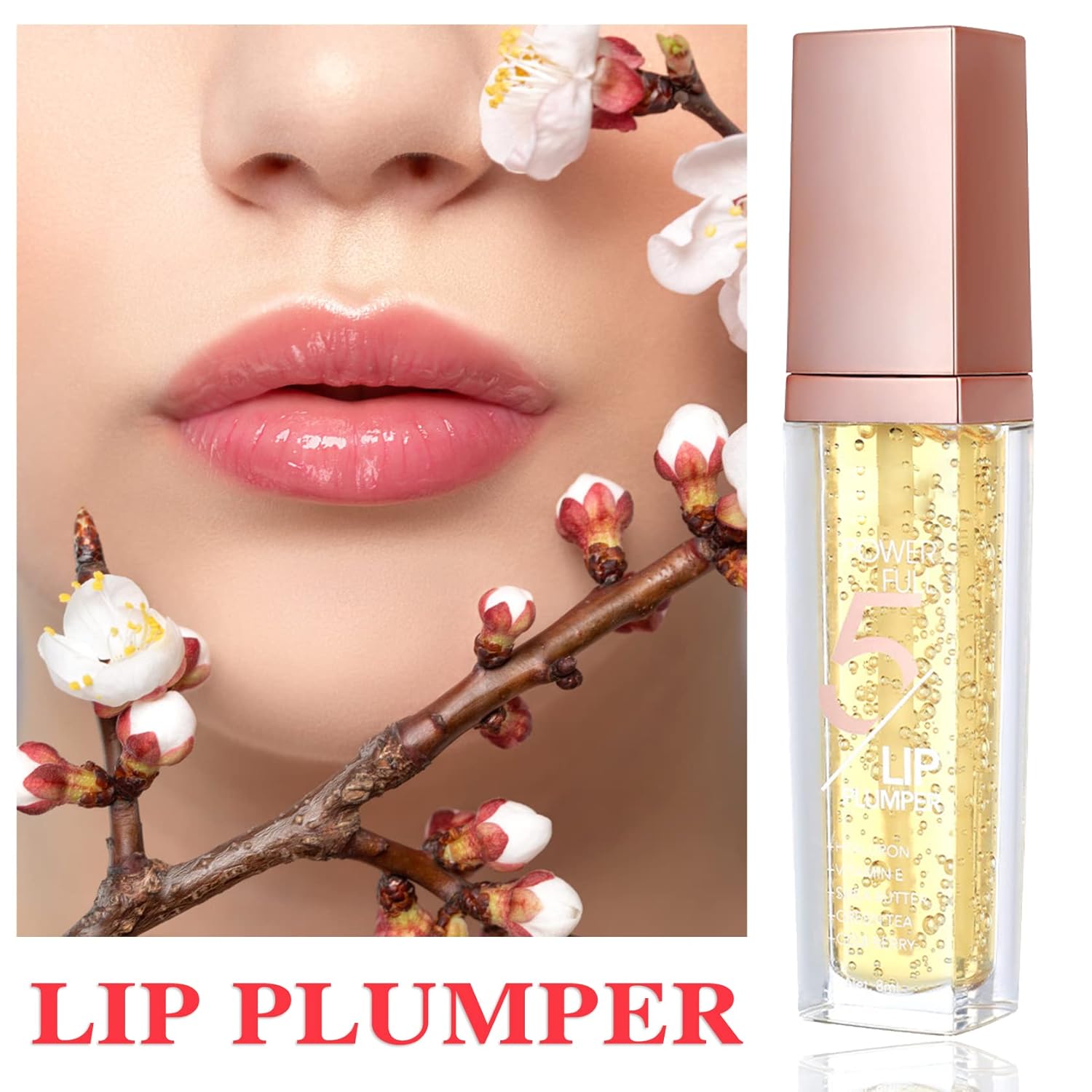2P Lip Plumper Gloss, Hidratante Lip Plumping Lip Gloss, Productos nutritivos para el cuidado de los labios, para reducir líneas finas y suavizar