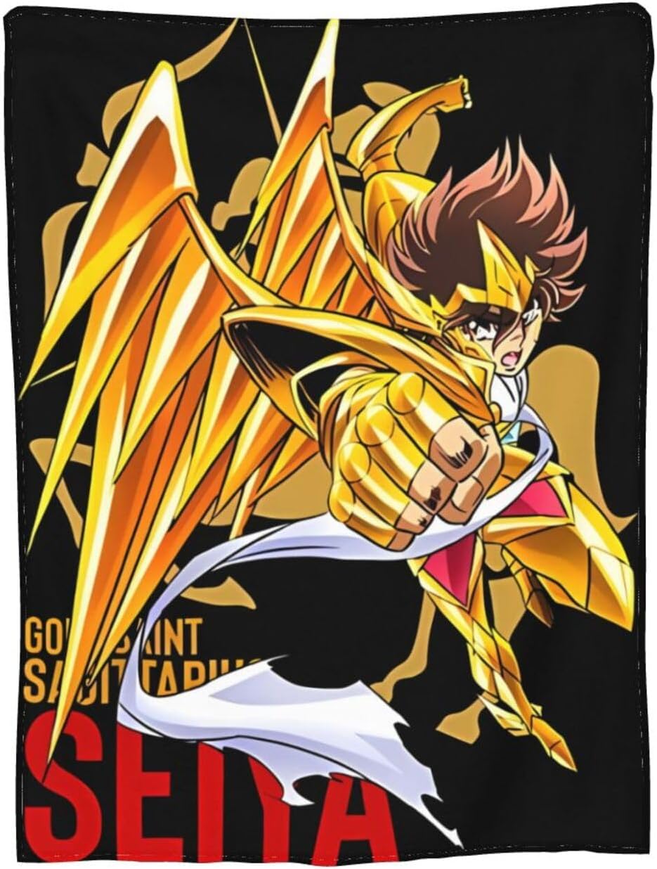 Saint Seiya – Manta de franela súper suave de microforro polar ultrasuave para sofá, cama, sofá, viajes, campamento, 80 x 60 pulgadas
