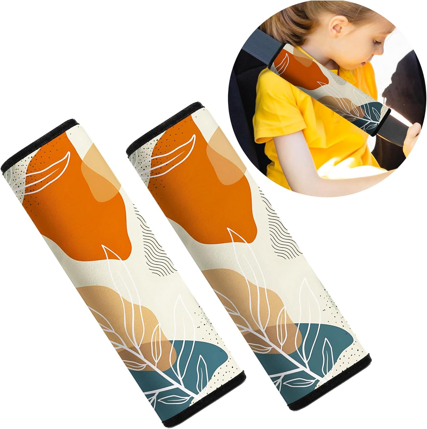 Funda para cinturón de seguridad de automóvil, paquete de 2 almohadillas suaves para cinturón de seguridad de automóvil para adultos y niños,