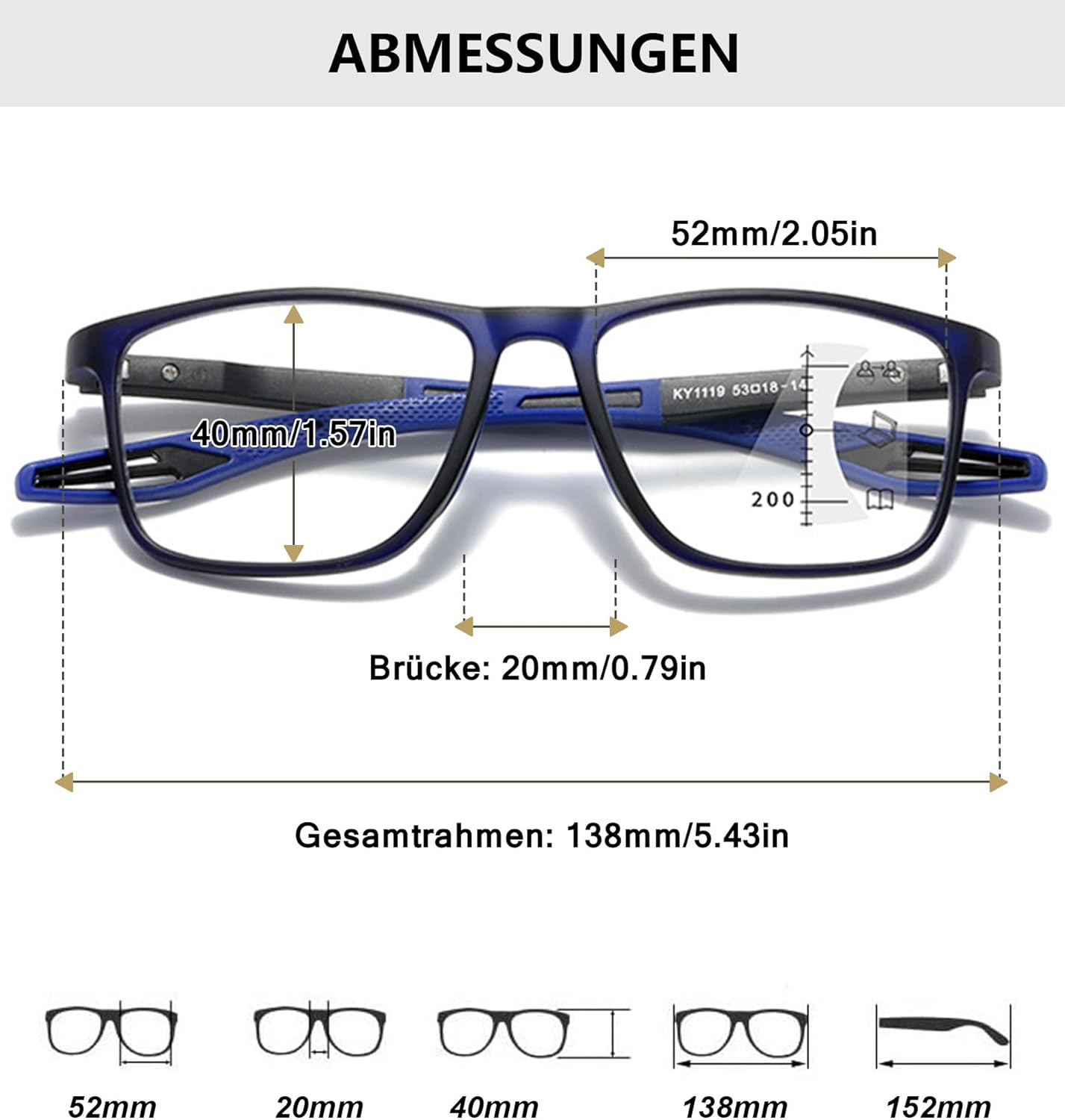 Gafas de lectura fotocrómicas para hombre y mujer, progresivas multifocales, rectángulo, con bloqueo de luz azul