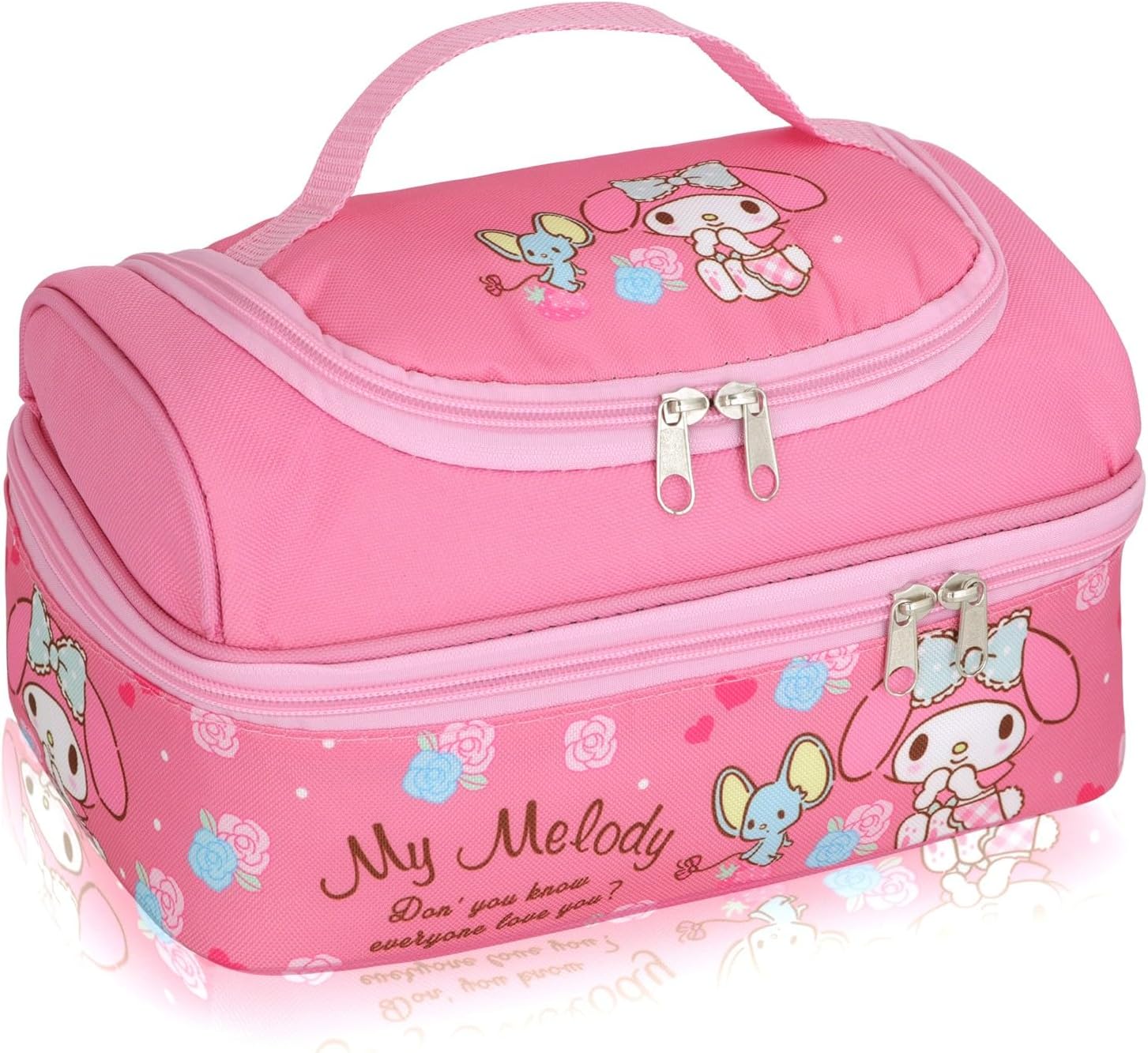 Anime Melody – Bolsa de almuerzo para hombre y mujer, a prueba de fugas, gran compartimento, contenedor de almuerzo para trabajo, viajes, color rosa