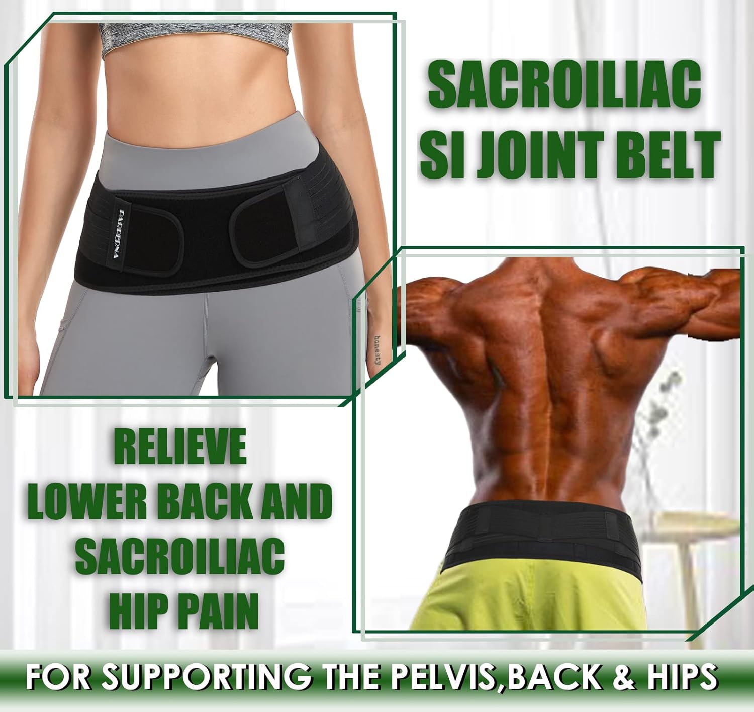 Sacroiliac SI – Cinturón de cadera para mujeres y hombres, cinturón de cadera SI para articulaciones, soporte de espalda baja, soportes de cadera