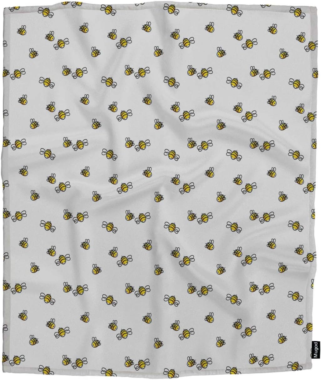 Manta de abeja con diseño de abeja de dibujos animados, diseño de abeja de bebé, diseño de miel vectorial, decorativa, suave, cálida y acogedora,