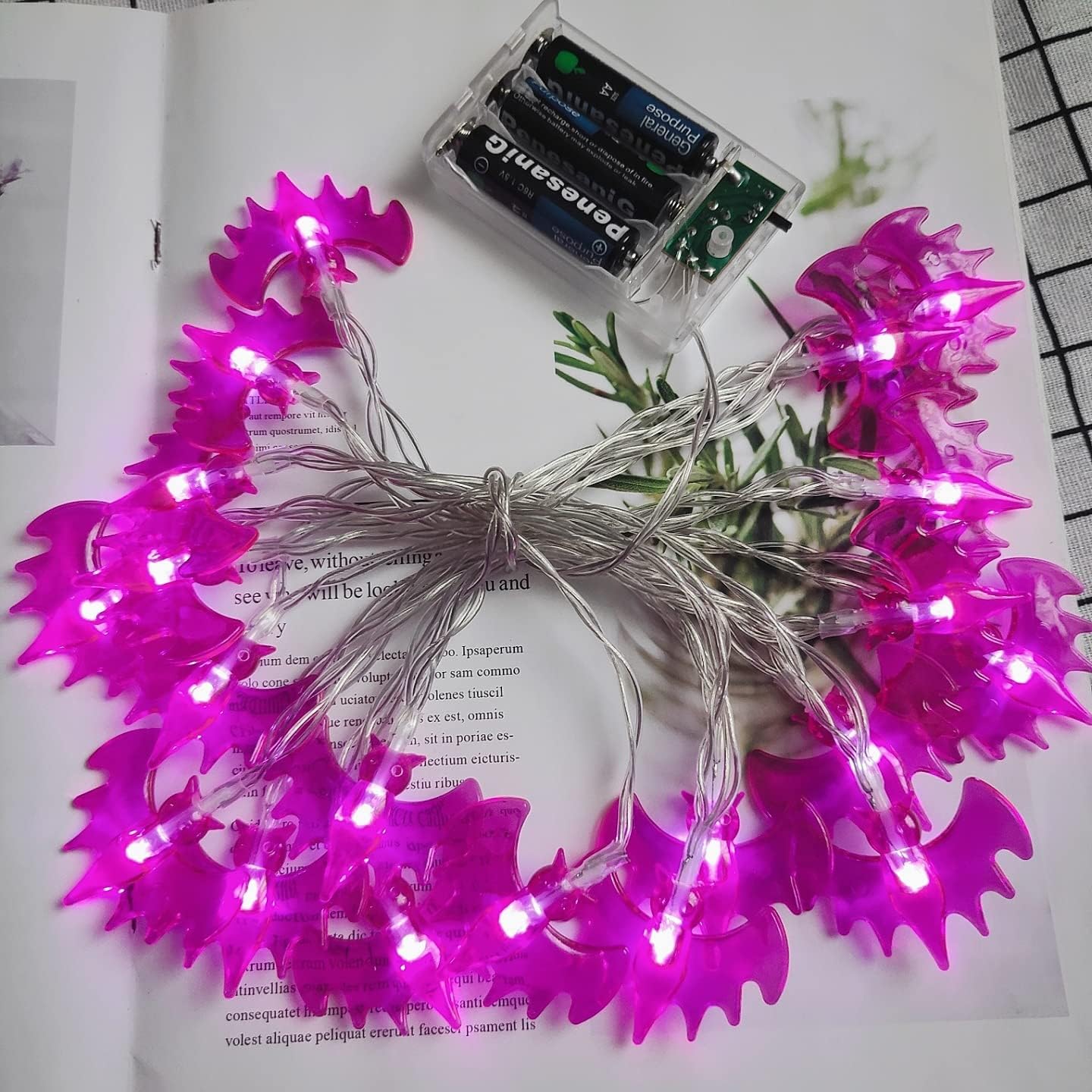 KEPATO Guirnalda de luces de Halloween, 10 pies, 20 LED, funciona con pilas, luces de decoración de Halloween para interiores y exteriores, luces de