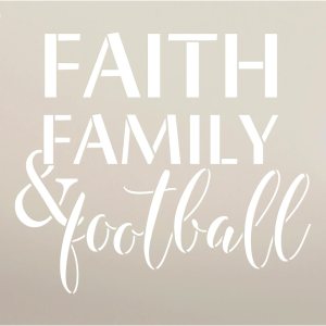 StudioR12 – Plantilla de familia y fútbol de Faith  Plantilla Mylar reutilizable  Deportes de otoño  Uso para pintar letreros de madera  Paletas de StudioR12 – Plantilla de familia y fútbol de Faith  Plantilla Mylar reutilizable  Deportes de otoño  Uso para pintar letreros de madera  Paletas de