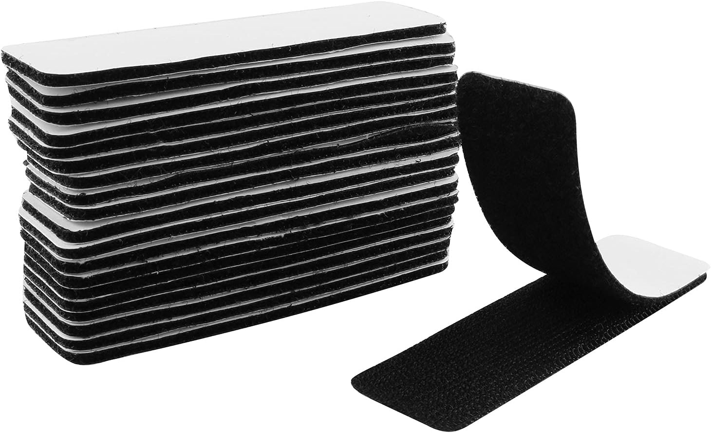 20 almohadillas adhesivas para sofá, 3.937 x 1.181 in, rectangular, color negro, con tiras adhesivas de gancho para sofá, silla, asiento doble,