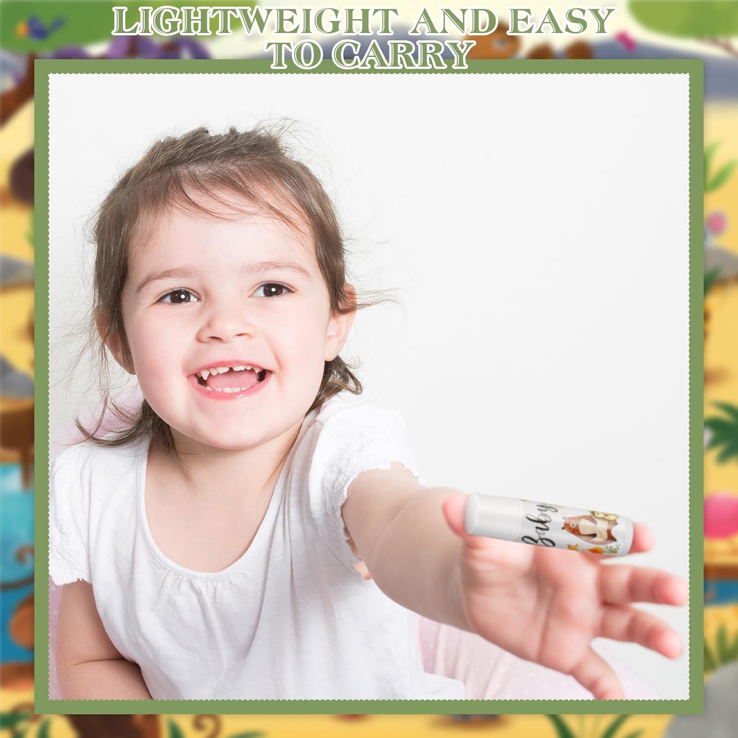 Fumete Paquete de 50 bálsamos labiales a granel de animales del bosque, regalos de fiesta de baby shower, regalos para invitados, niños y niñas,