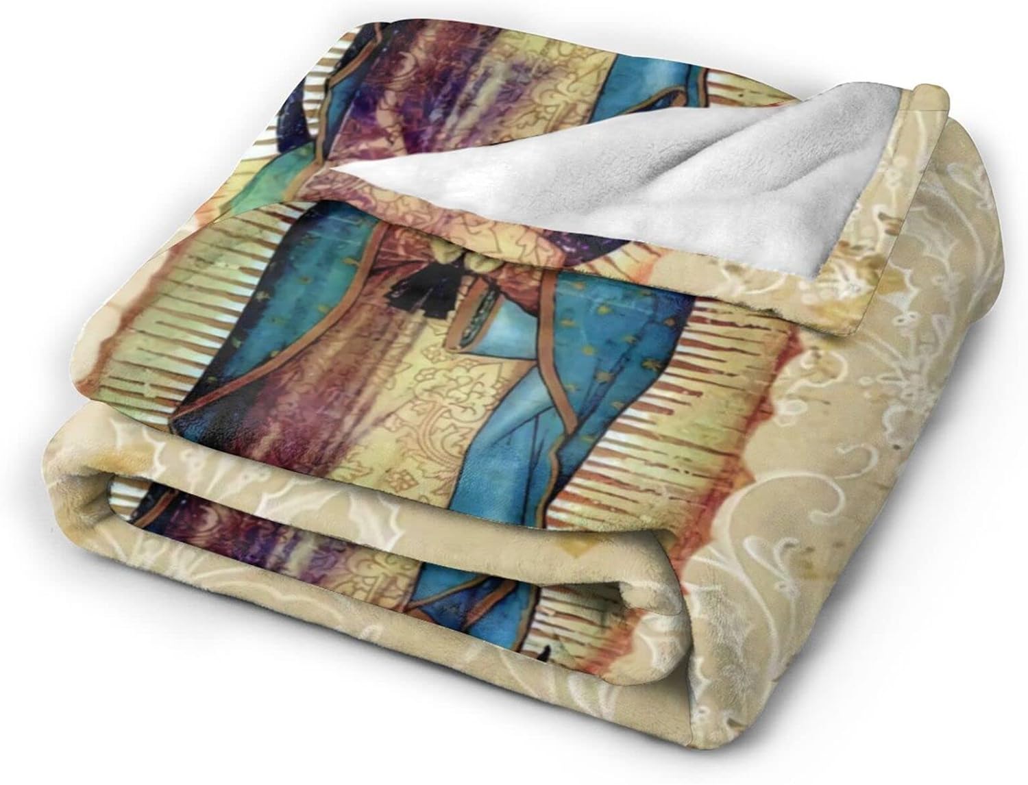 GLGFAS Manta de Nuestra Señora de Guadalupe de franela ultra suave y ligera para sofá, cama, uso en todas las estaciones, 80 x 60 pulgadas