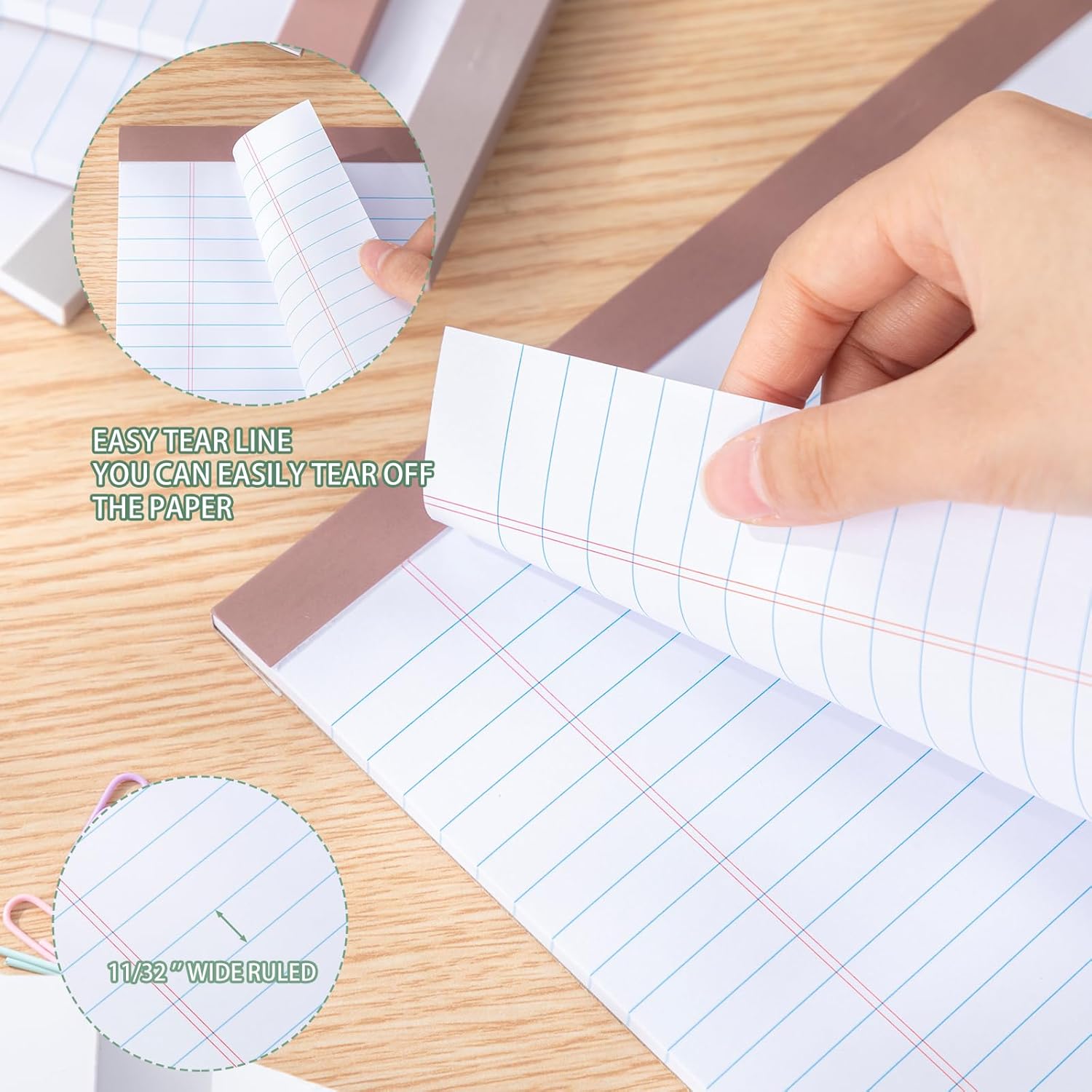 Ireer 12 blocs de notas legales de 8.5 x 11 pulgadas, 50 hojas de papel, cada bloc de notas rayado, bloc de notas con rayas Morandi, bloc de notas