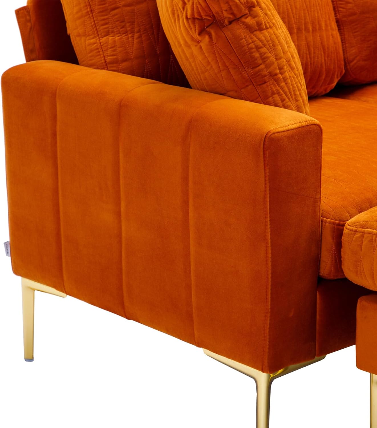 Sofá modular en forma de U de 113 pulgadas, sofá modular de terciopelo con dos otomanas y funda extraíble, sofá de asiento profundo de 4 plazas para