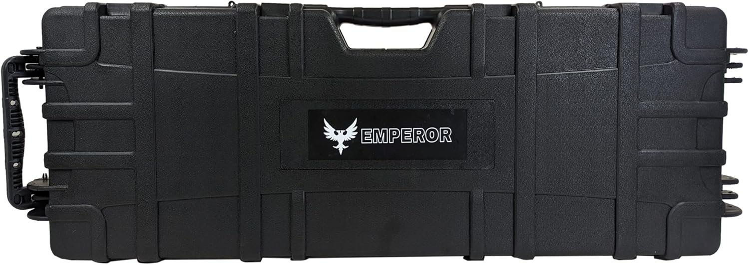 My Holster 38.5 “Hard Rifle Gun Case, Caja de almacenamiento larga con bloqueo, estuche de viaje de plástico, equipaje protector con inserto de
