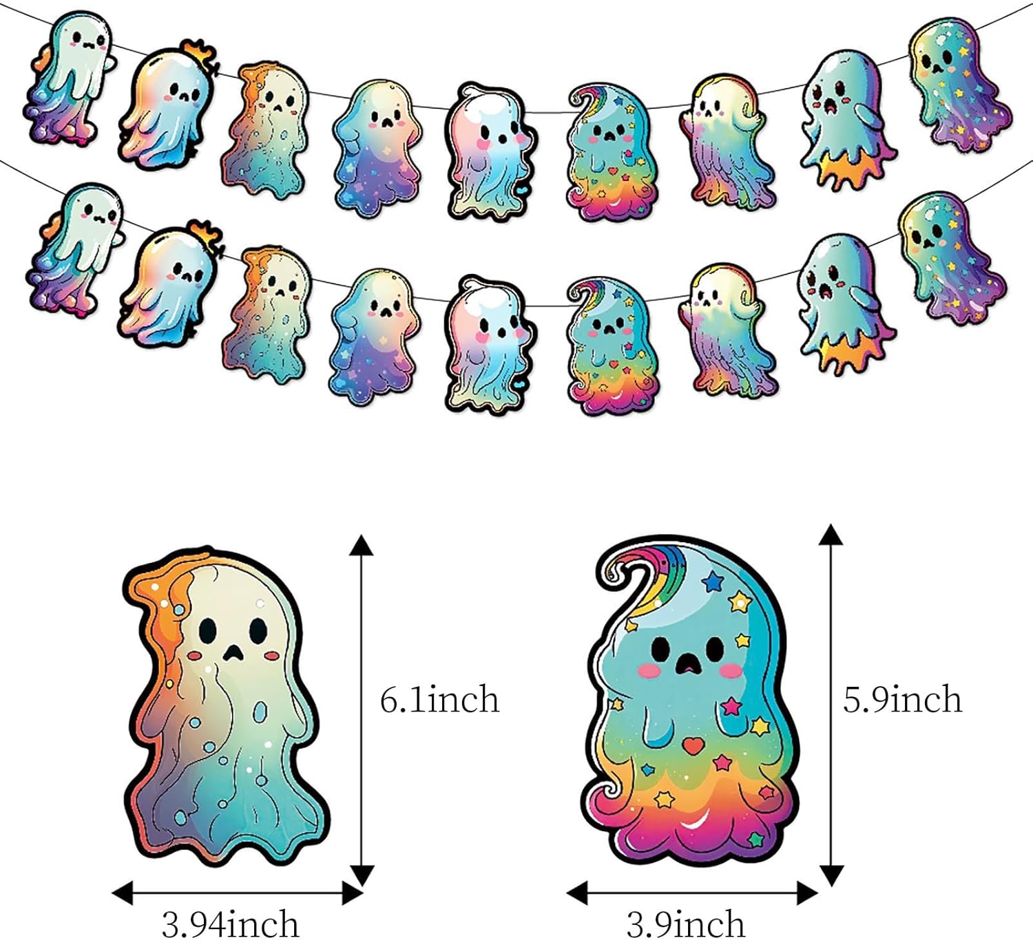 Lindos serpentinas de decoración de fiesta de Halloween con fantasma, 18 guirnaldas colgantes de techo en remolino, cumpleaños, día de abucheo,