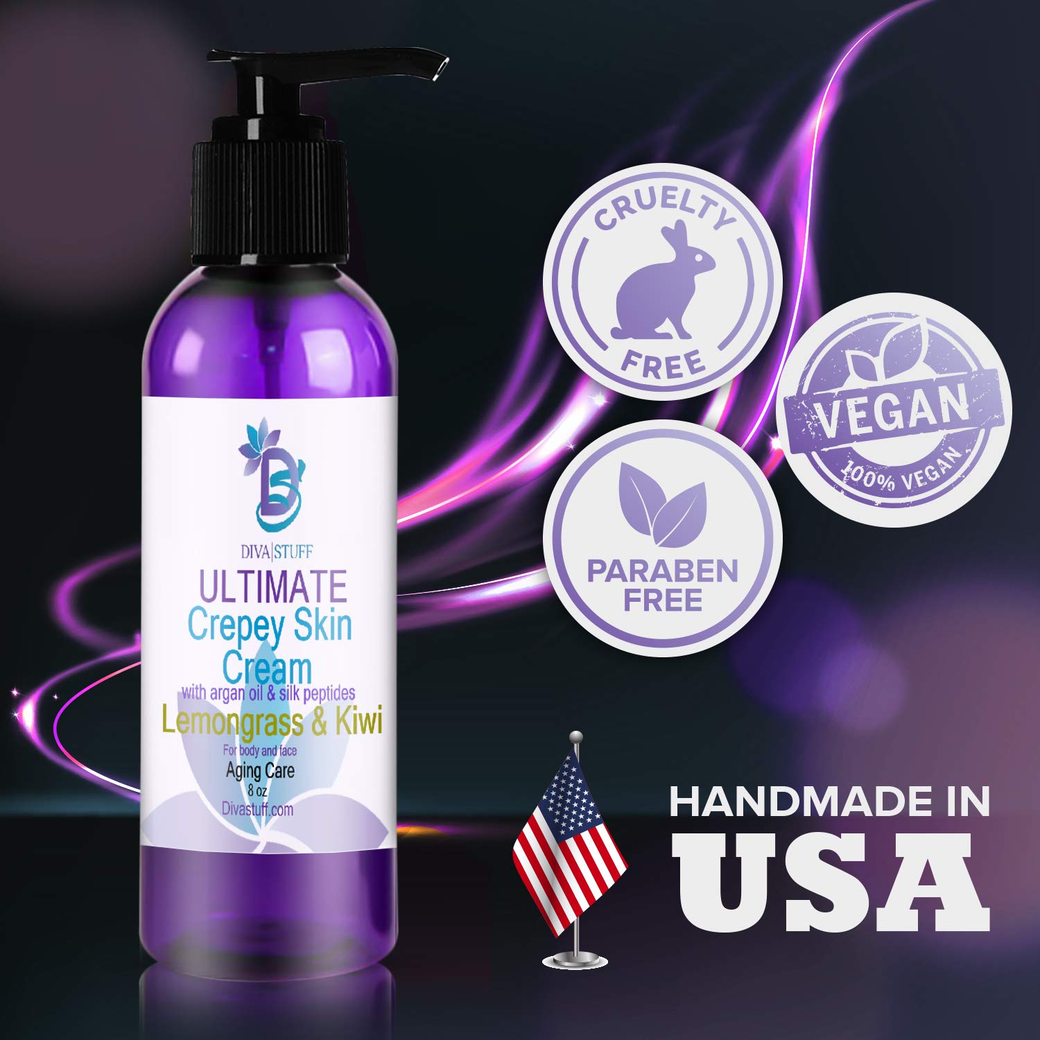 Diva Stuff Crepey Skin Cream – Parche de fresa, para cara y cuerpo, aumenta el colágeno y reduce las arrugas y líneas finas, ácido hialurónico,