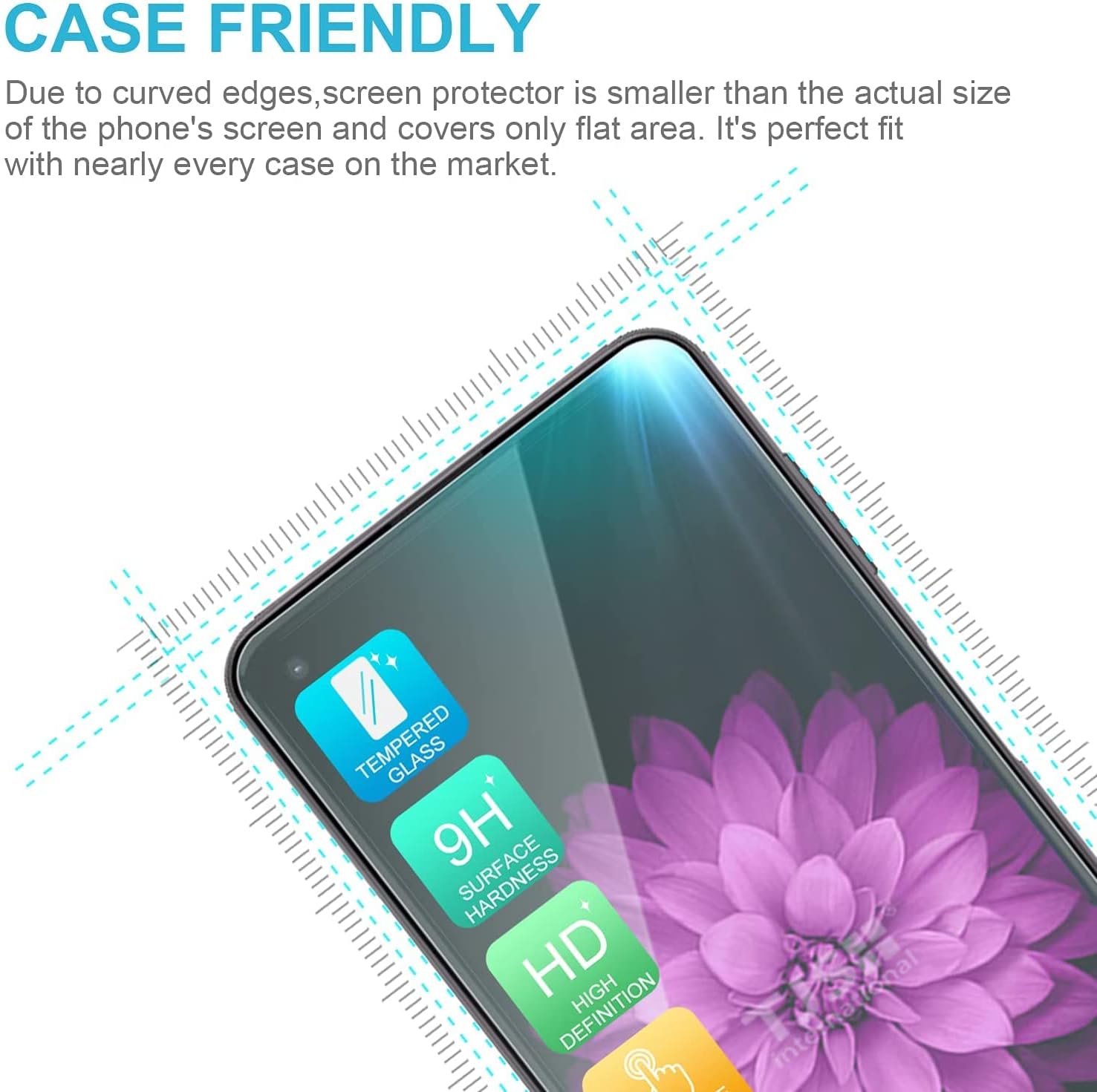 TJS Funda compatible con Samsung Galaxy A50 2019, con protector de pantalla de vidrio templado, anillo de metal, soporte magnético, resistente