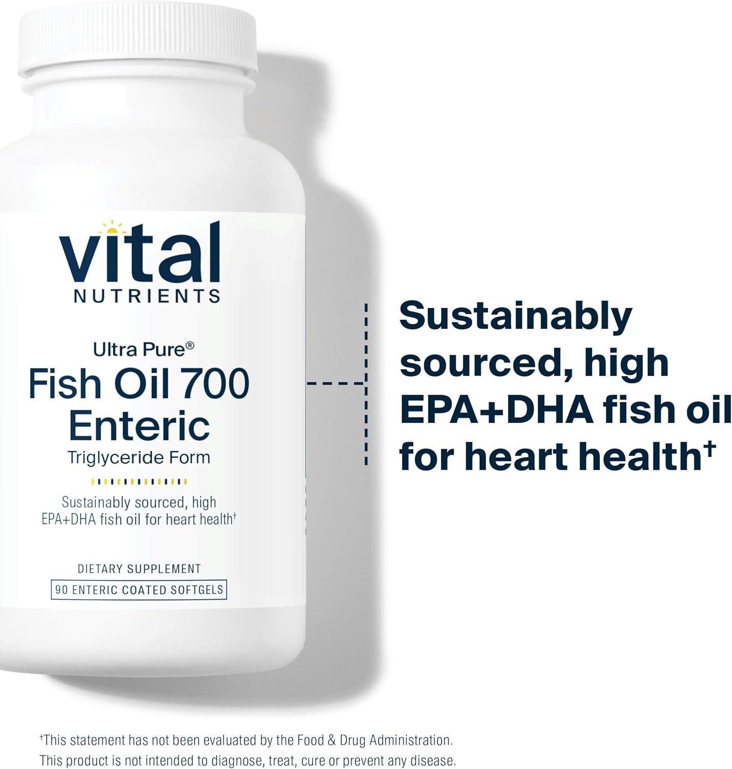 Vital Nutrients – Aceite de pescado ultra puro 700 entérico (forma de triglicéridos de grado farmacéutico) – Aceite de pescado de mar profundo