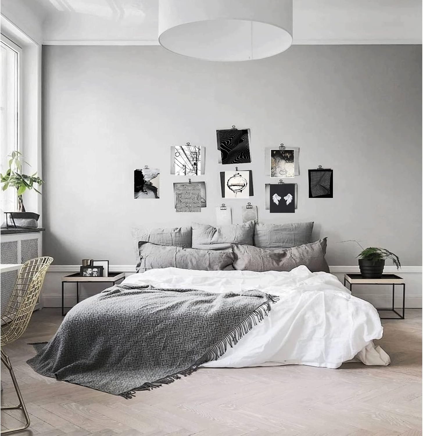 TUGCAY Kit de collage de pared en blanco y negro, 50 piezas de 4 x 6 pulgadas, imágenes en blanco y negro para decoración de pared, decoración