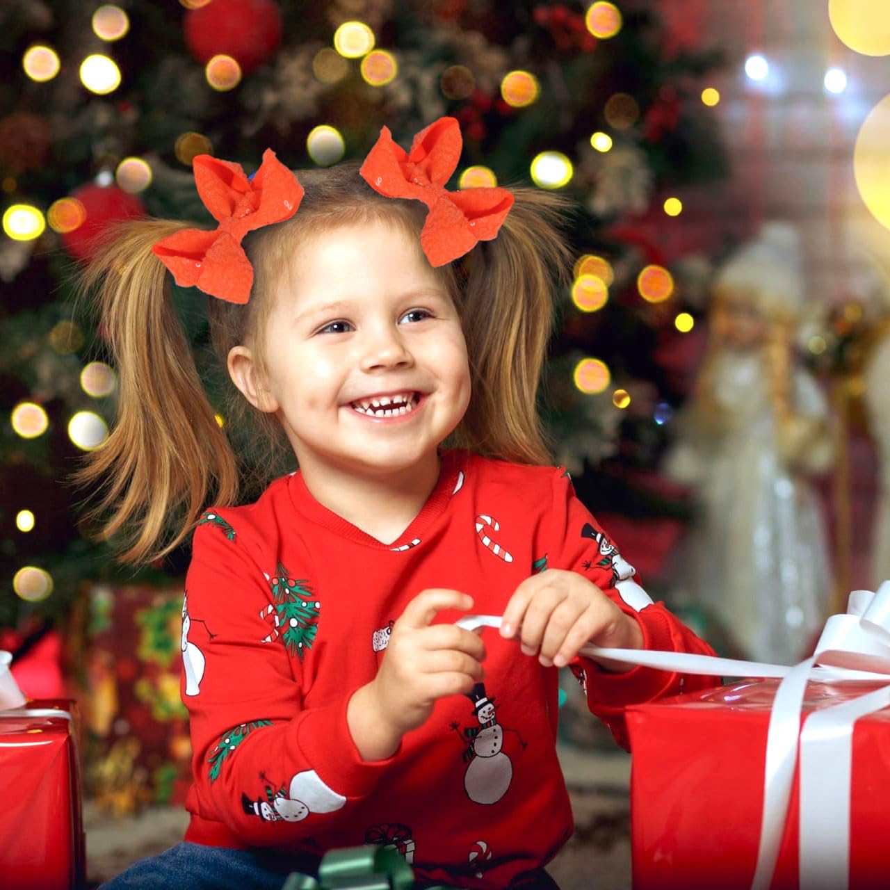 Lazos para el cabello de lentejuelas, 4 lazos con purpurina brillante con pinza para el pelo de cocodrilo para niñas pequeñas, niños y adolescentes,