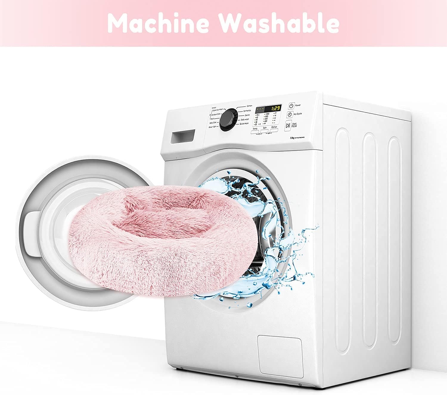 Western Home – Cama para perros y gatos de piel sintética, cama relajante original para mascotas pequeñas, medianas y grandes, antiansiedad, dona,