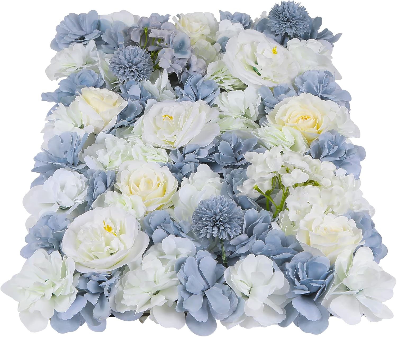 U’Artliens – Juego de paneles de pared de flores, telón de fondo de pared artificial de 24 x 16 pulgadas, panel floral de hortensias de seda 3D para