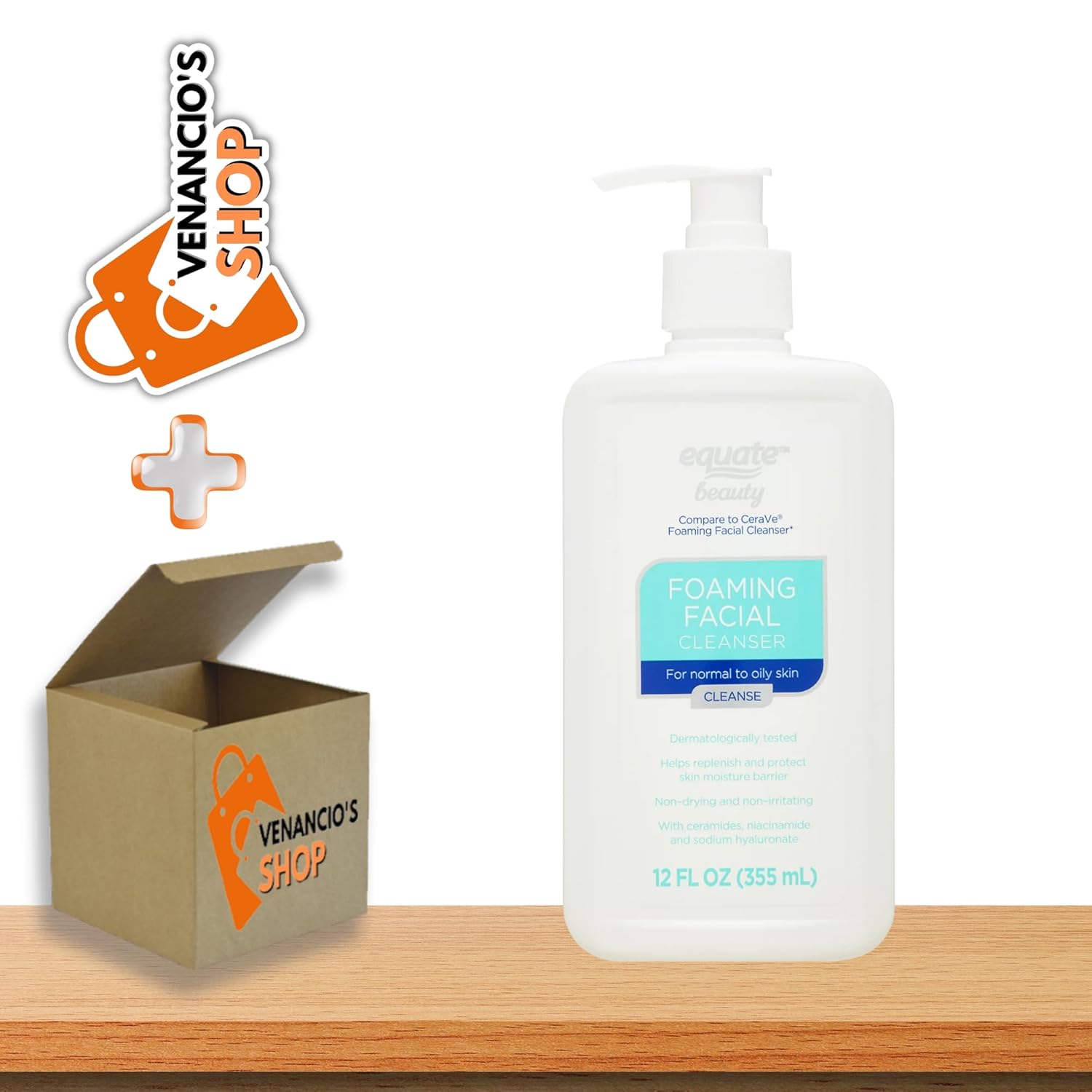 Equate Beauty – Limpiador facial espumoso de 12 onzas líquidas para piel normal a grasa + incluye adhesivo Venancio’sfridge