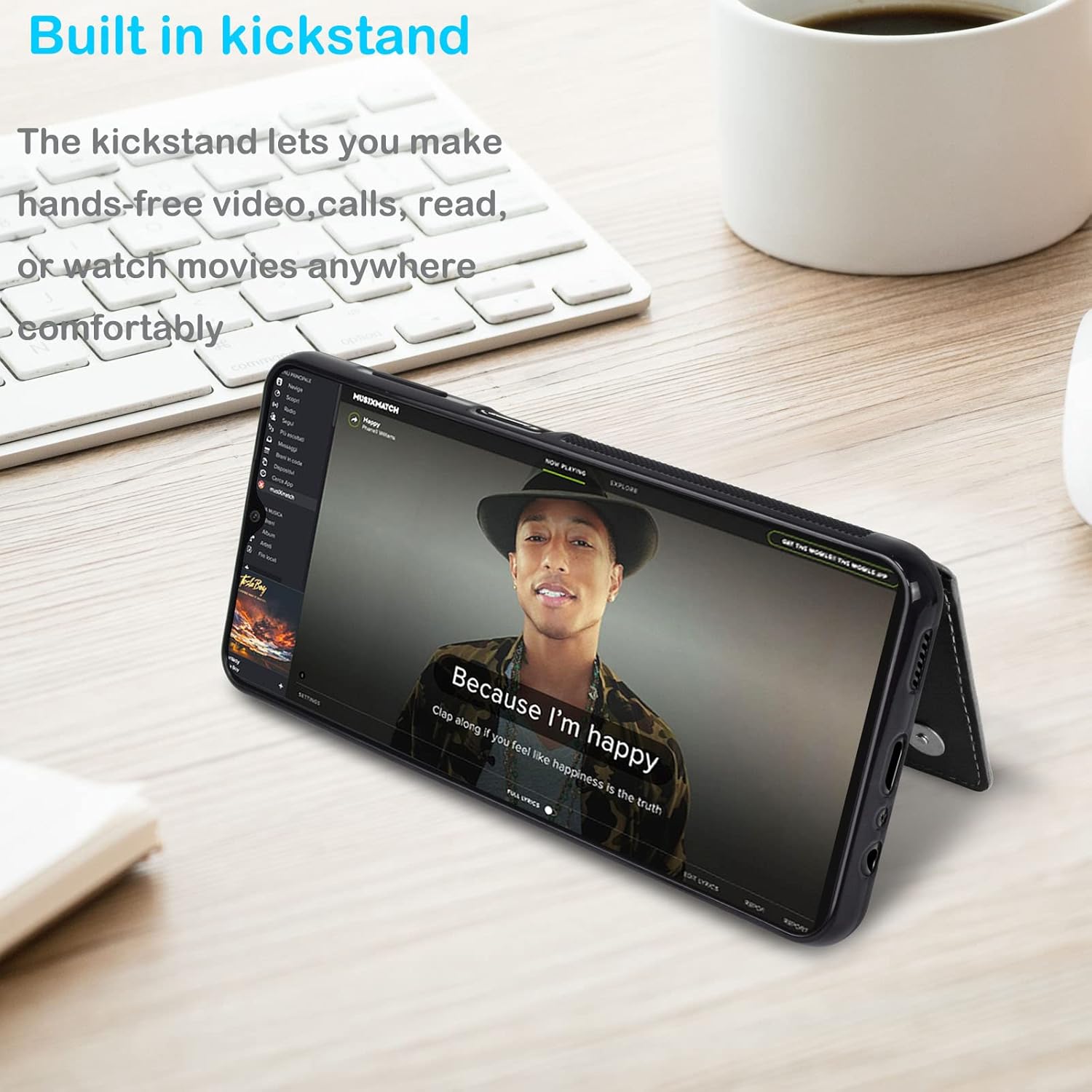 Tekcoo Funda tipo cartera para Galaxy A32 5G, de piel sintética, minimalista, de lujo, para tarjetas de crédito, con ranuras para tarjetas de