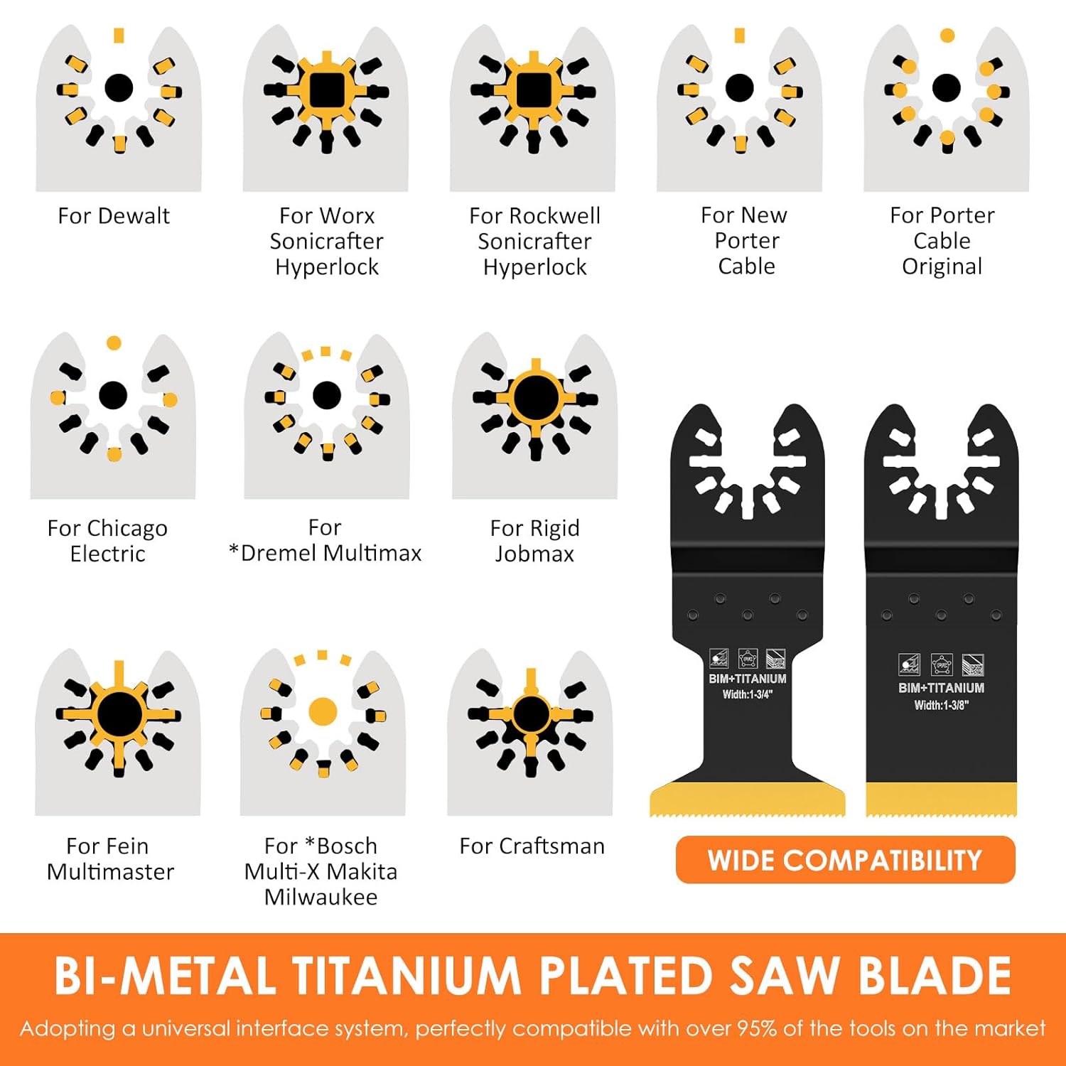 12 hojas de sierra oscilantes de titanio, cuchillas multiherramienta oscilantes de titanio para cortar material duro, clavos de metal de madera y