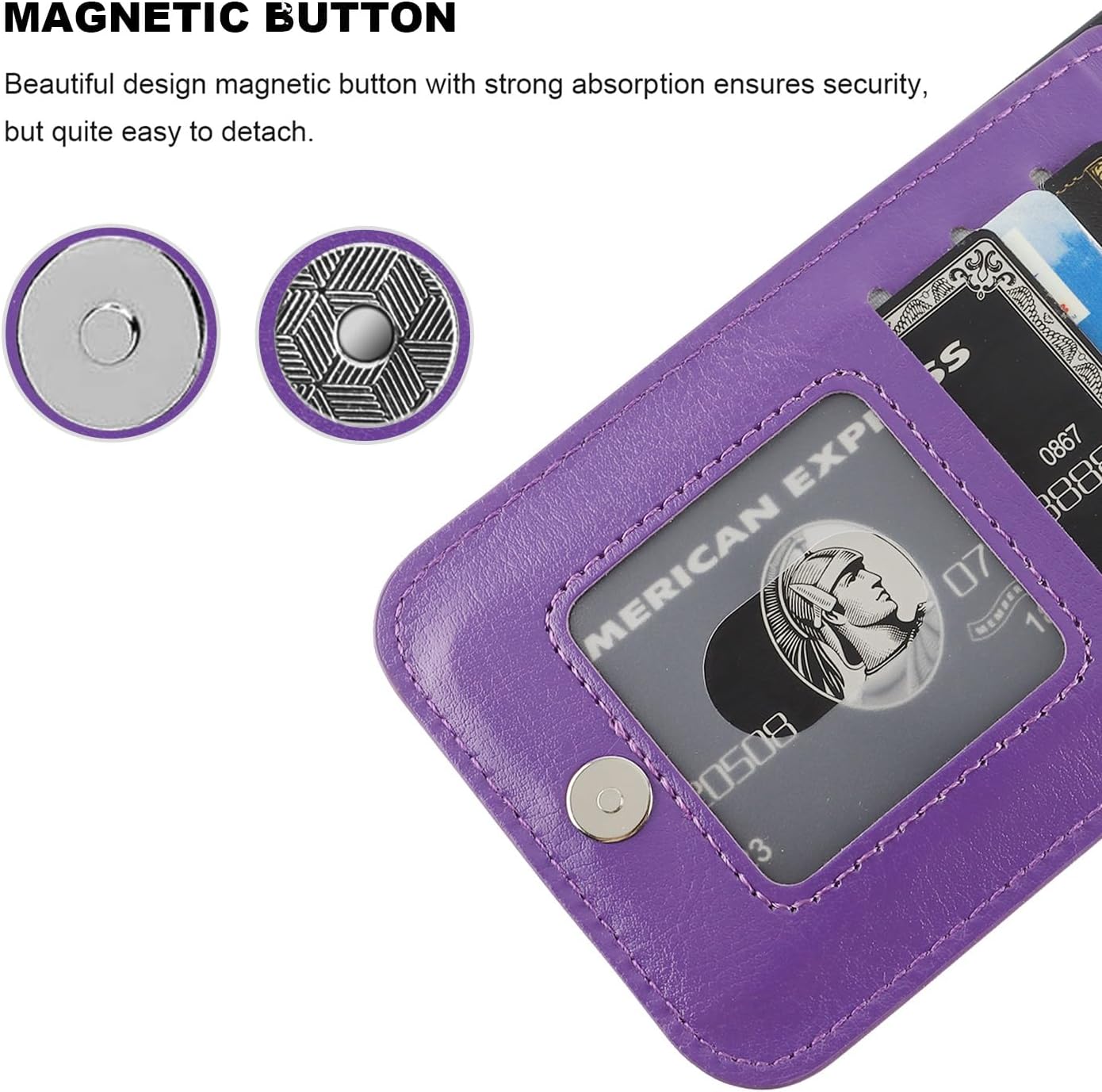 KIHUWEY Funda compatible con iPhone 15 Pro Max con soporte para tarjeta de crédito, cierre magnético de cuero de alta calidad, función atril, funda