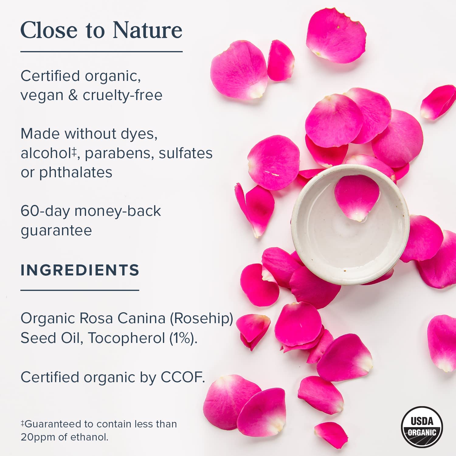 HERITAGE STORE Aceite de semilla de rosa mosqueta, orgánico, prensado en frío, hidratación profunda para el cuidado de la piel seca y el cuero