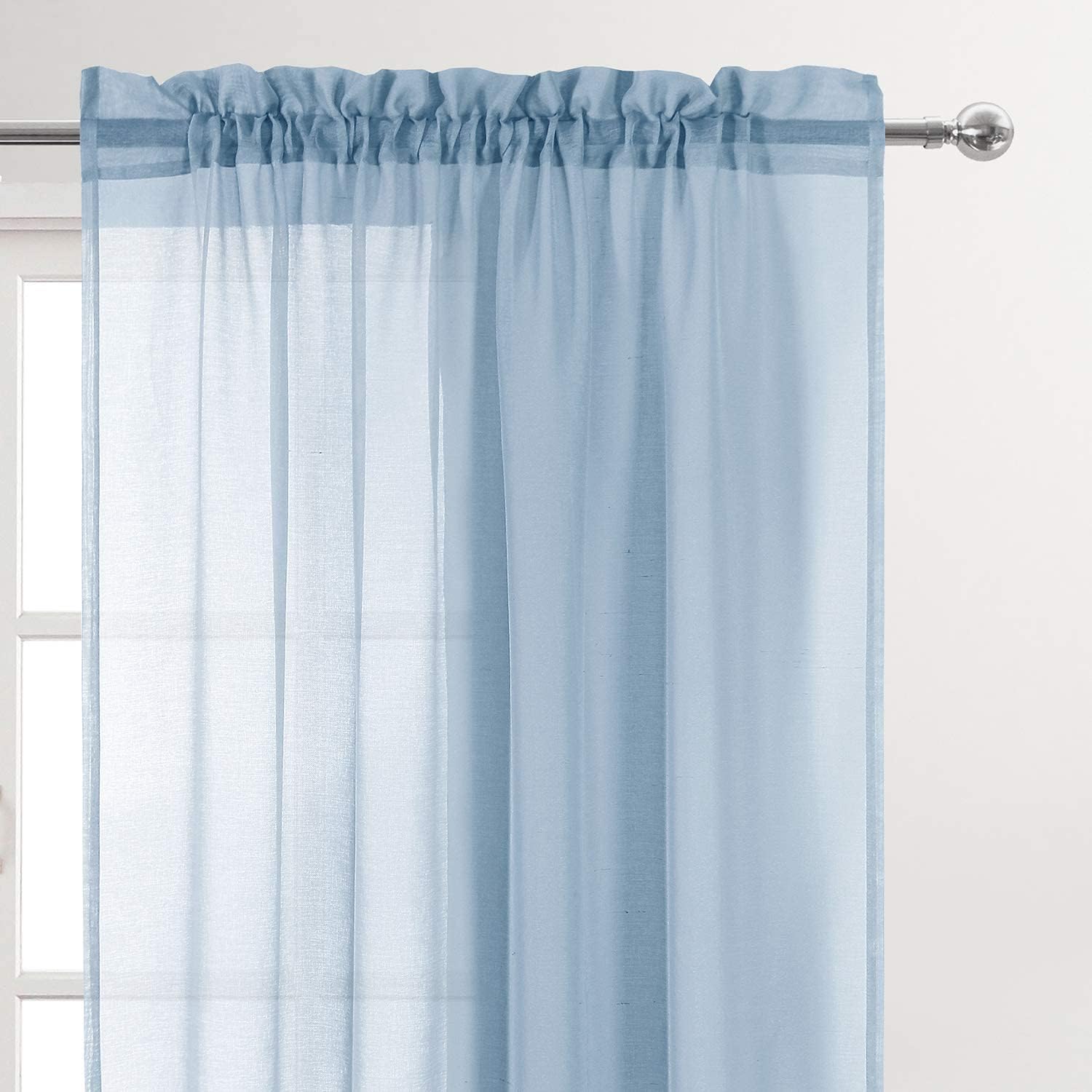 DWCN Cortinas traslúcidas de gasa semitransparentes con bolsillo para barra de cortina para dormitorio y sala de estar, 42 x 84 pulgadas de largo,