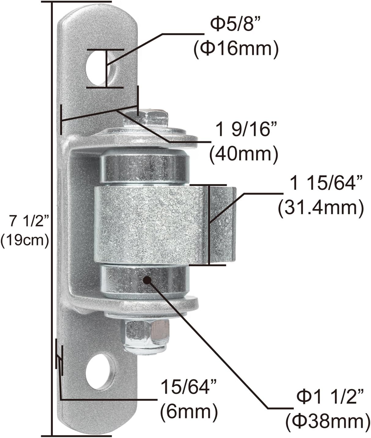 Gudwells Heavy Duty7″ medio perno en soldadura en bisagras de puerta de cojinete sellado para puertas grandes de hierro pesado de hasta 1100 libras,