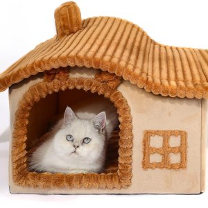 Jiupety Casa de gato para gato, chimenea para gatos de interior, suficiente espacio interior, casa de gatito para gatos de 3 a 7 libras, casa de Jiupety Casa de gato para gato, chimenea para gatos de interior, suficiente espacio interior, casa de gatito para gatos de 3 a 7 libras, casa de