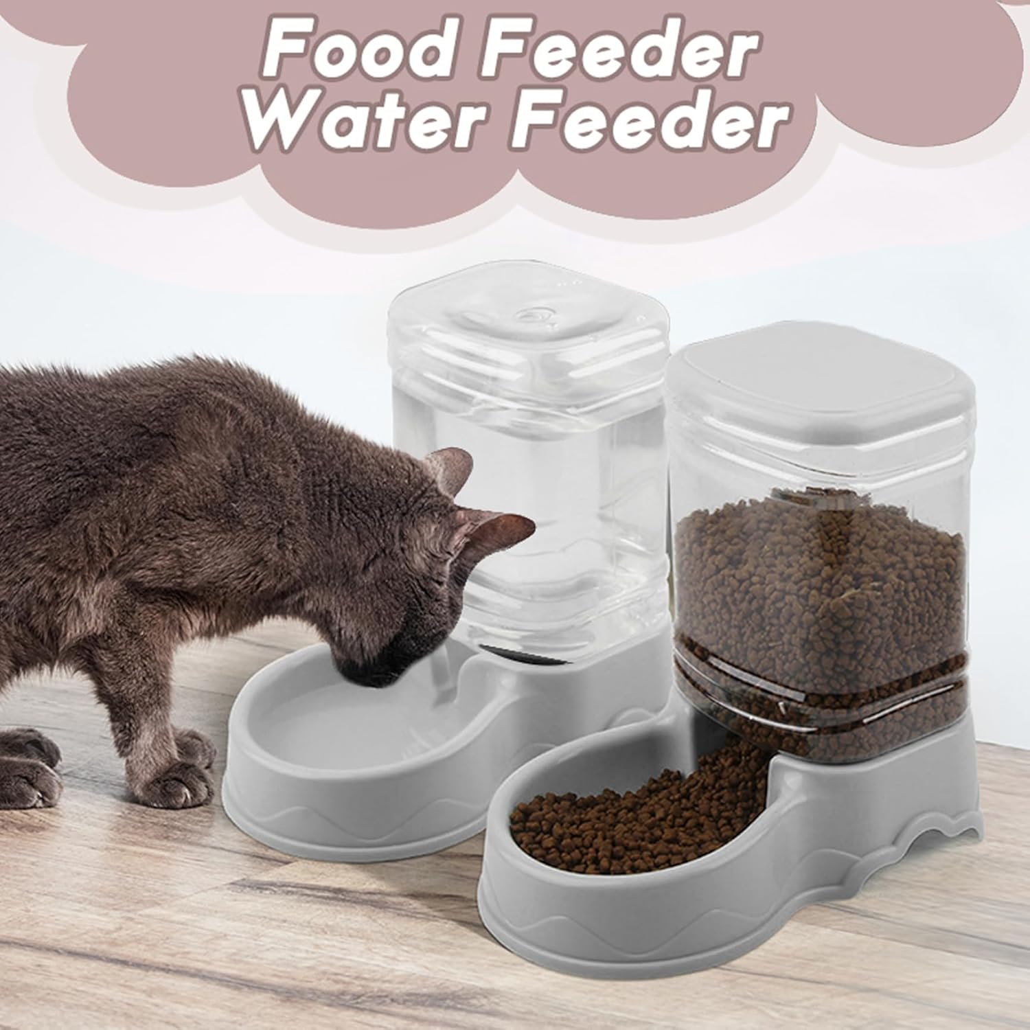 Havamoasa Comedero automático para gatos de 3.5 L, diseño de resorte a prueba de fugas, materiales desmontables y fáciles de limpiar, adecuado para