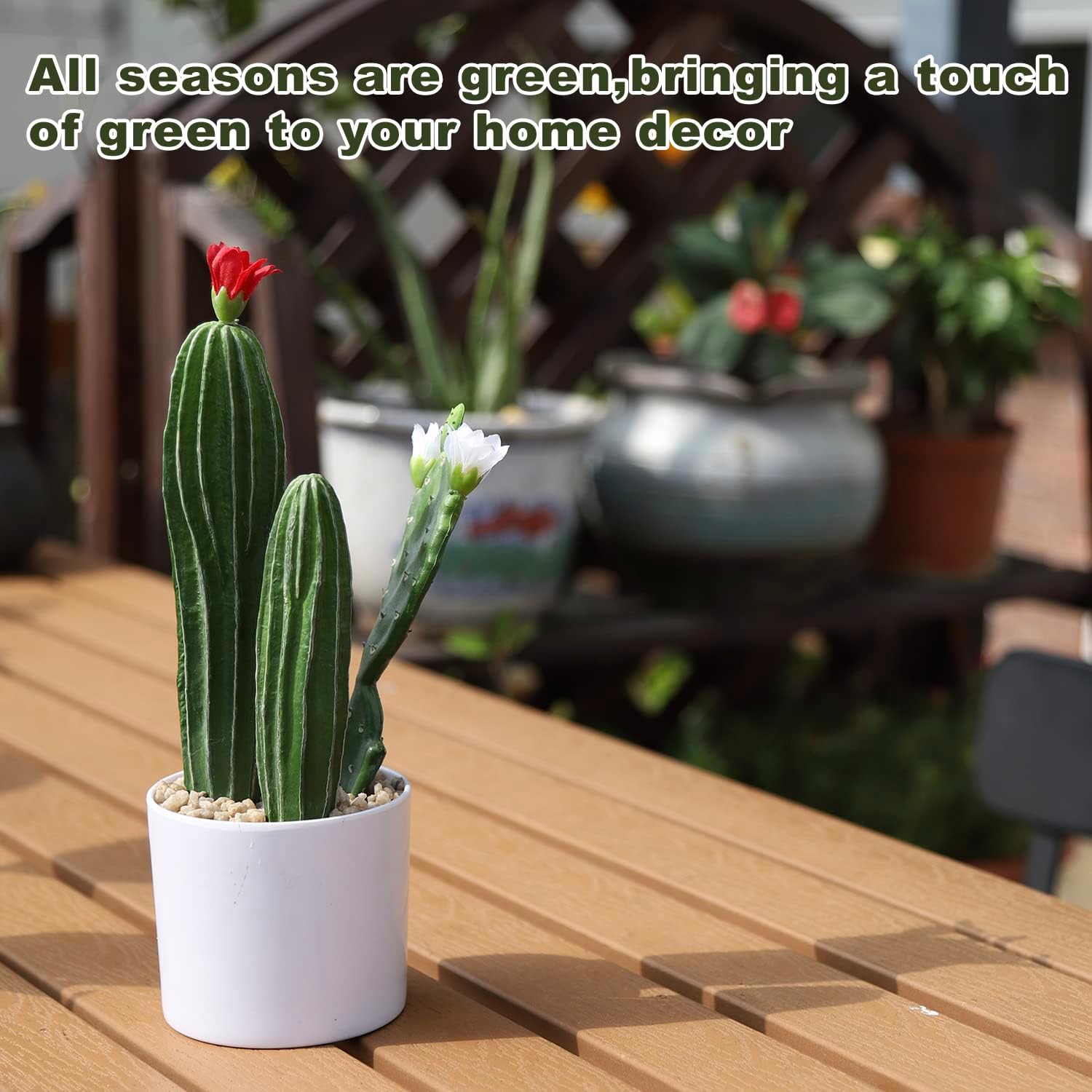 Cactus artificial de flores artificiales, suculentas, planta suculenta falsa de 9.8 pulgadas para decoración de escritorio, hogar, oficina, 1 unidad
