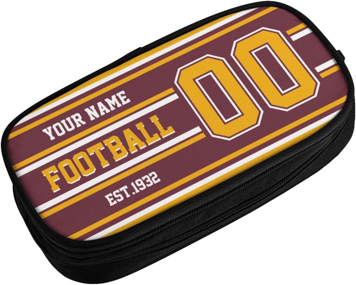 RIAWARME Estuche de lápices personalizado con número de nombre, caja de lápices personalizada estilo fútbol, regalo personalizado para hombres y