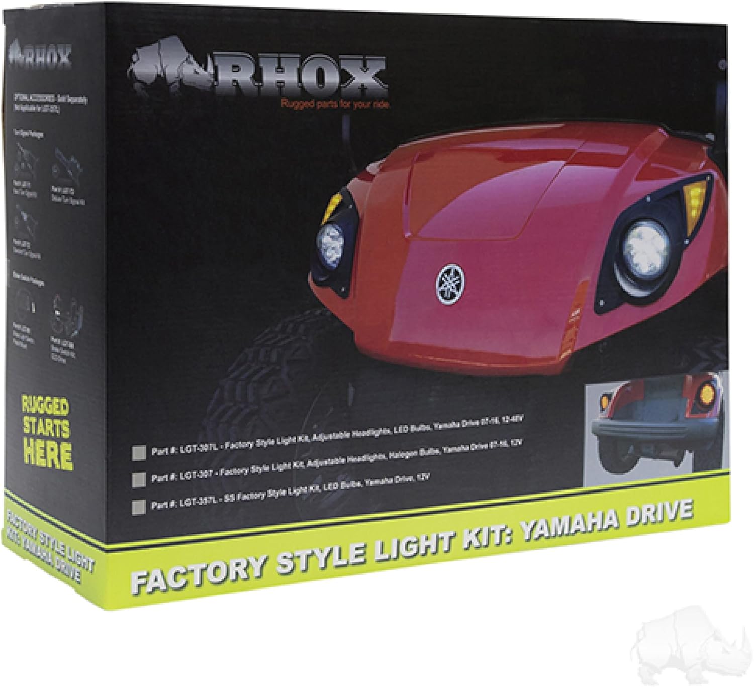 Red Hawk Kit de luces LGT-307L compatible conreemplazo para carritos de golf Yamaha Drive 2007-2016, 12V-48V