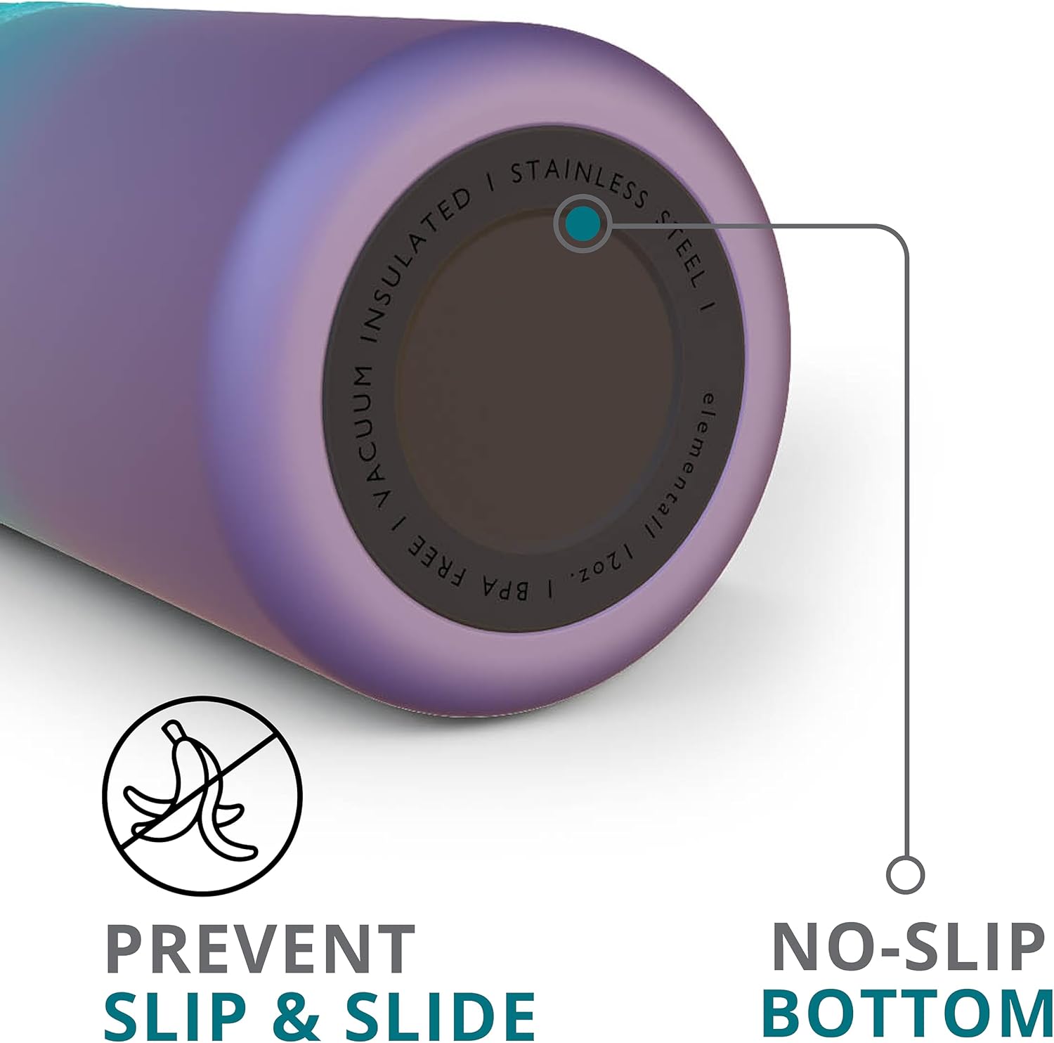 Elemental Duo-Sip – Vaso aislado 2 en 1 con tapa 100% a prueba de fugas y tapa delgada de 12 onzas, vaso de acero inoxidable de triple pared para