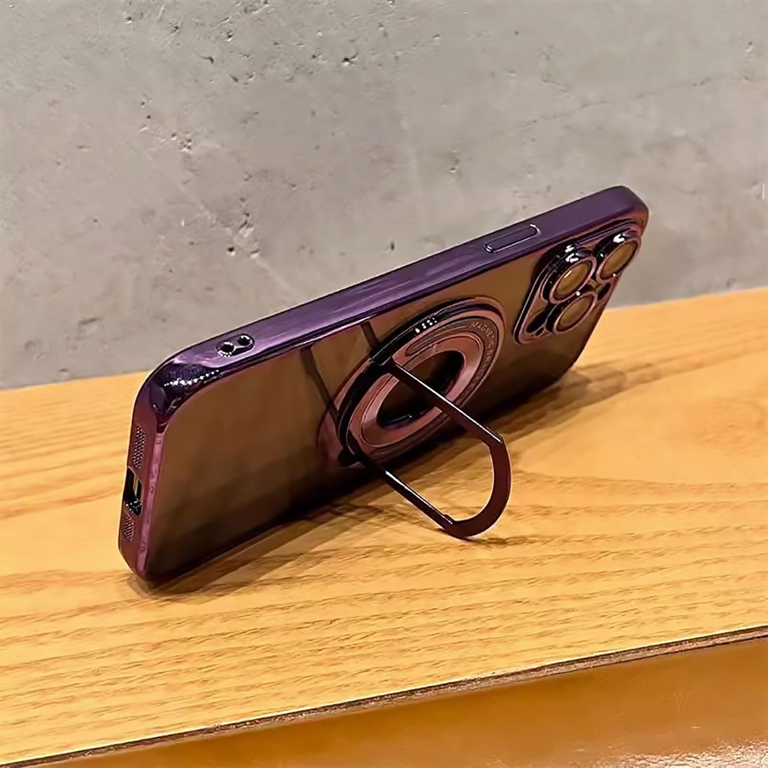 Uioeua – Funda magnética transparente compatible con iPhone 14 Pro, soporte transparente de lujo, funda MagSafe con protector completo de lente de