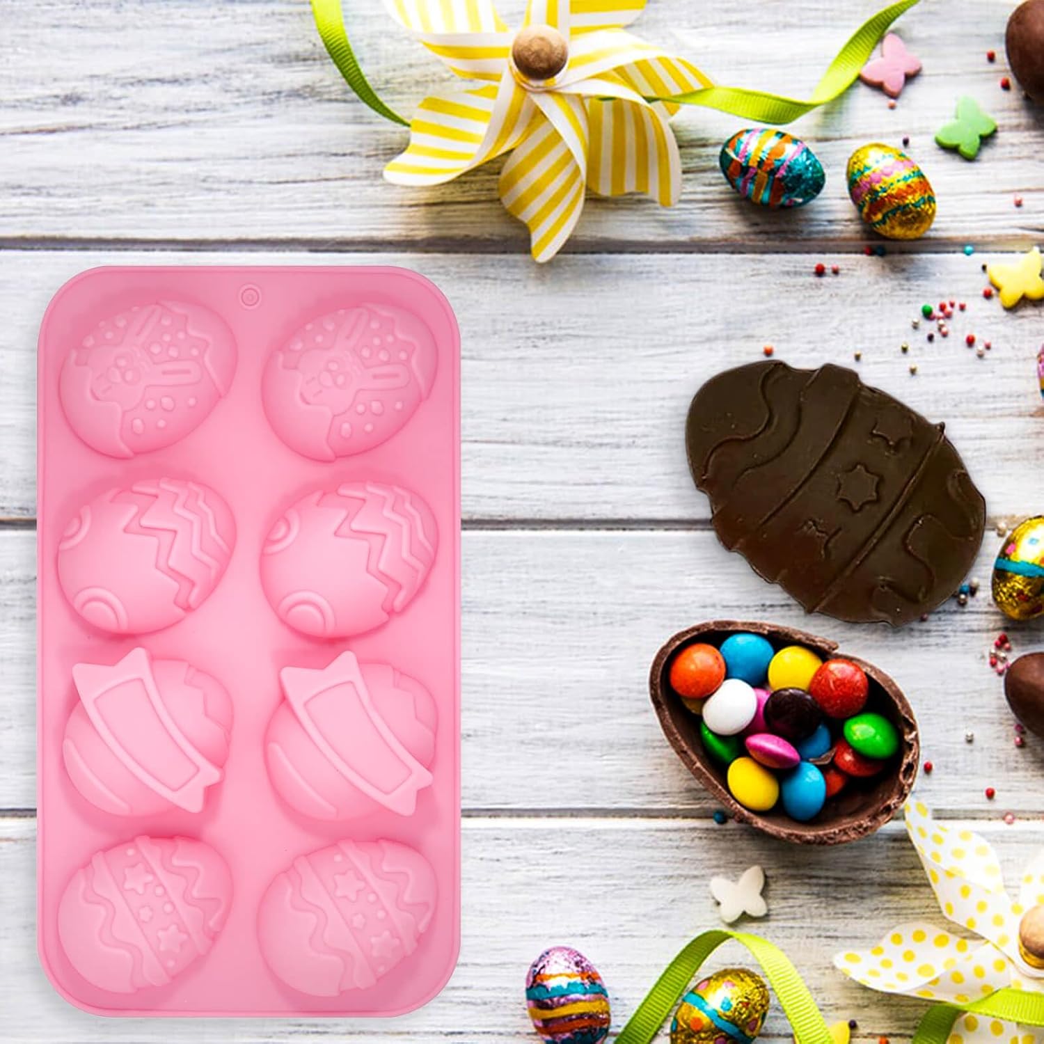 Moldes de silicona de Pascua para hornear, moldes de silicona de Pascua para pudín hechos a mano, jabones de chocolate, gelatinas, cubitos de hielo